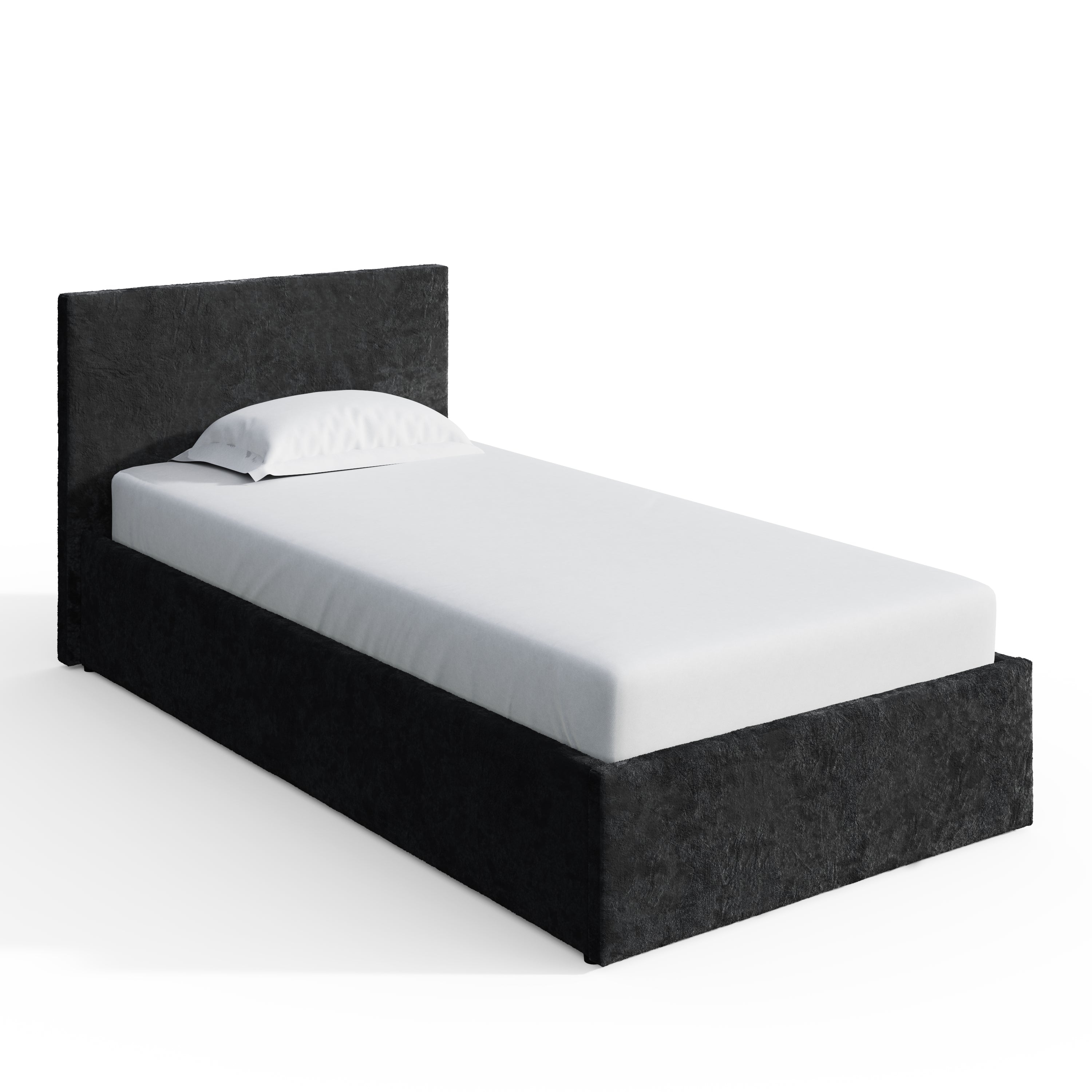 End Lift Ottoman Bed Frame- Black Crushed Velvet