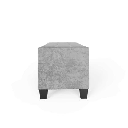 Verona Ottoman Bench Grey Crushed Velvet