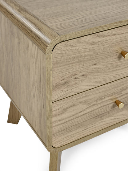 Ingrid 2 Drawer Bedside Oak