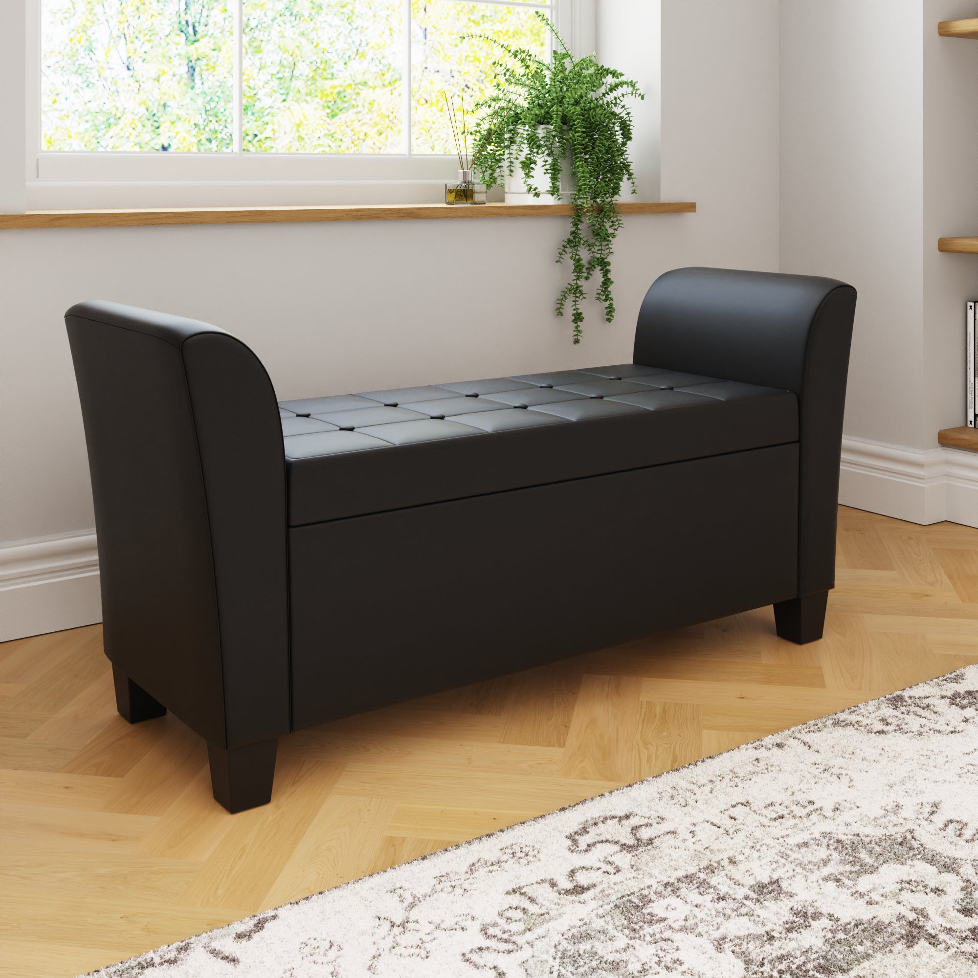 Verona Window Seat Black Pu