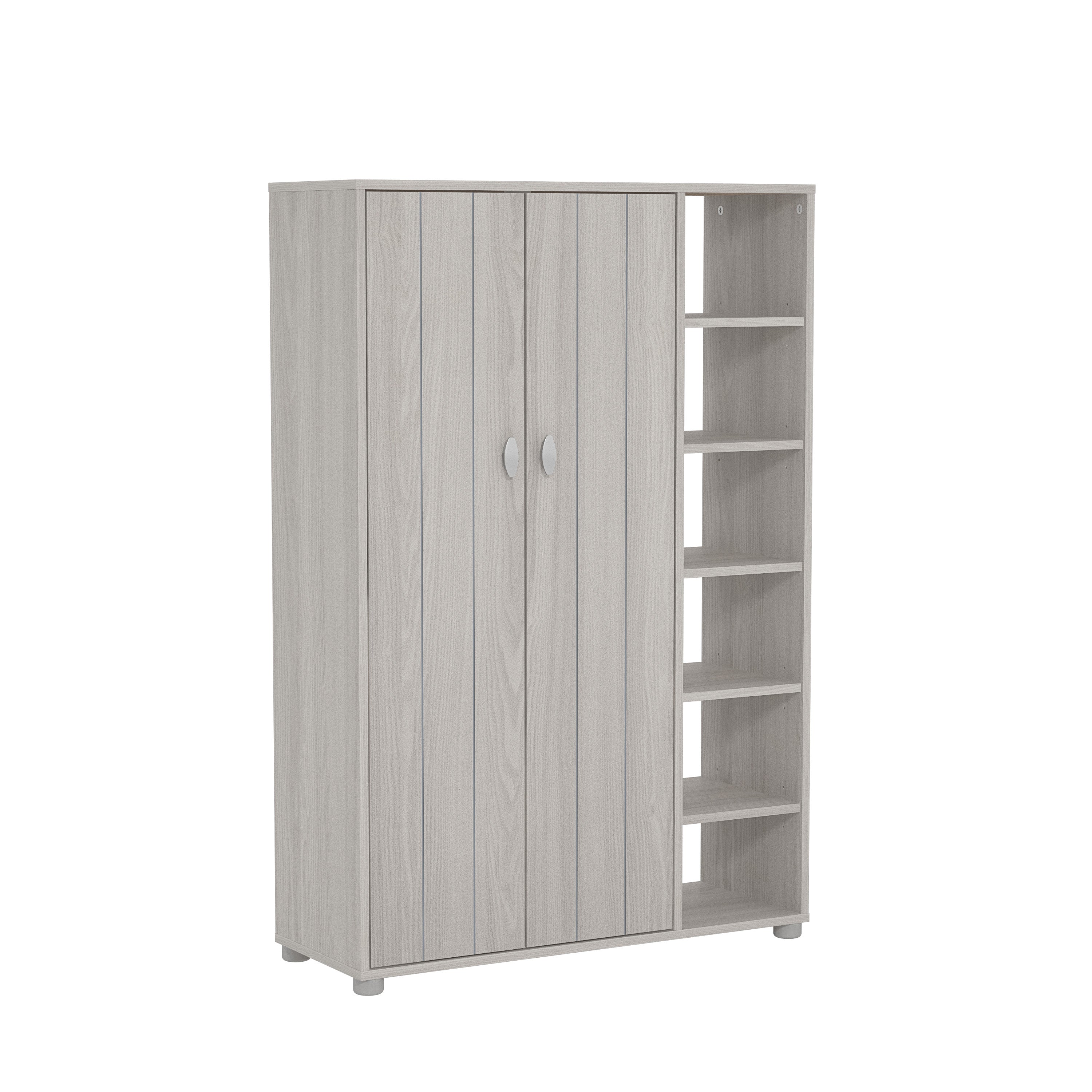 Bideford Tall Shoe Cabinet Warm Grey Oak