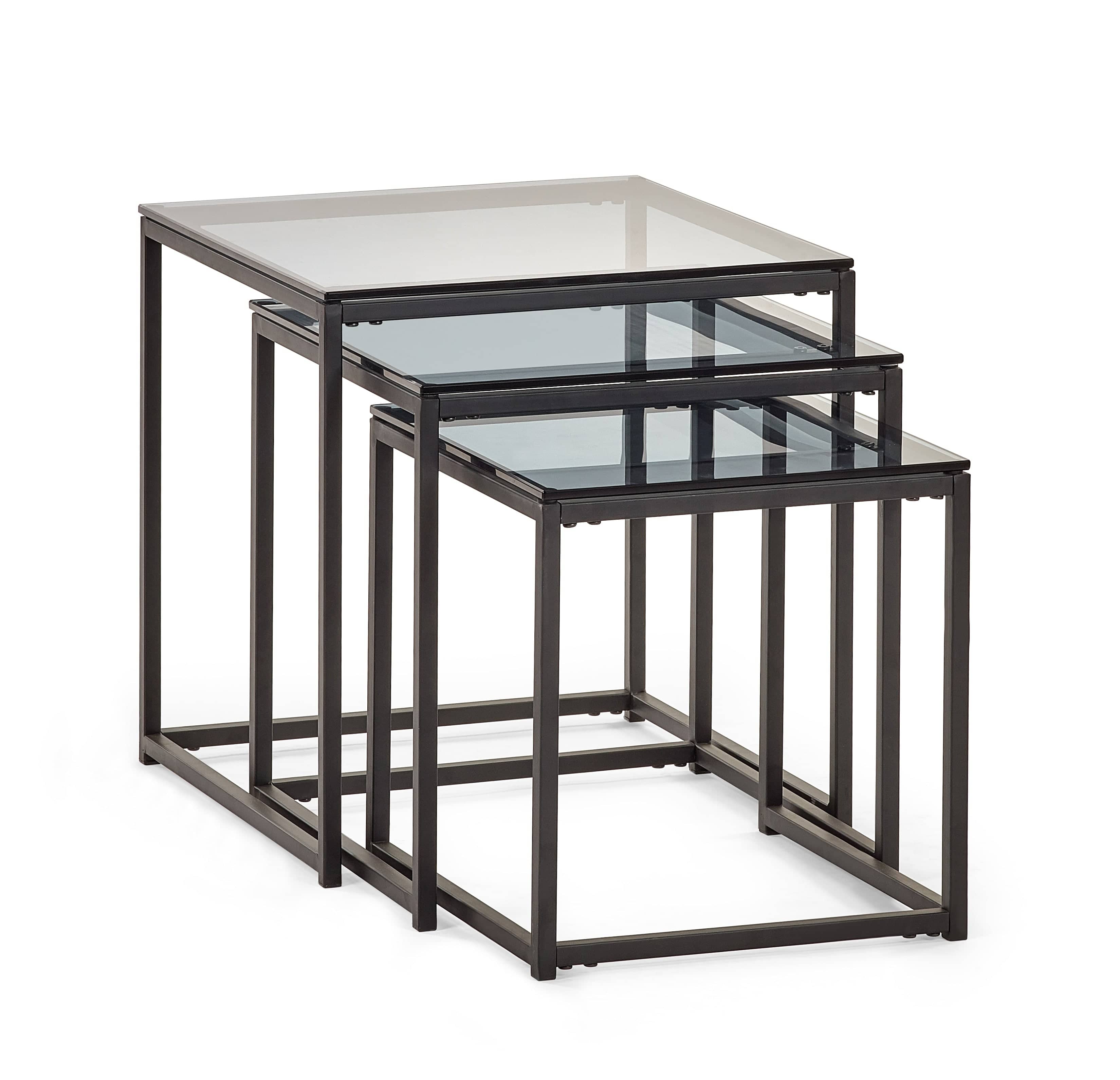 Chicago Nest Of 3 Tables Smoked Glass