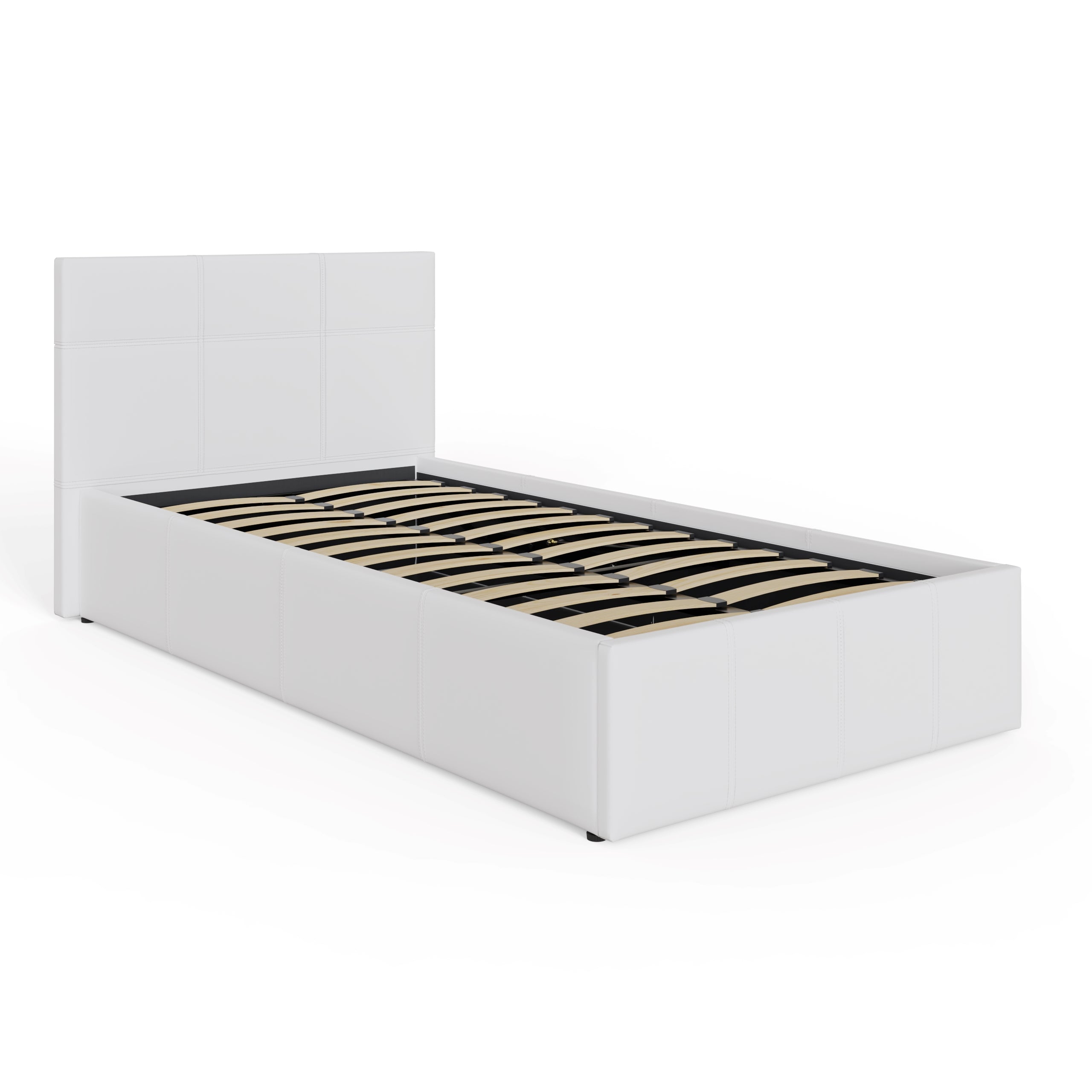 End Lift Ottoman Bed White