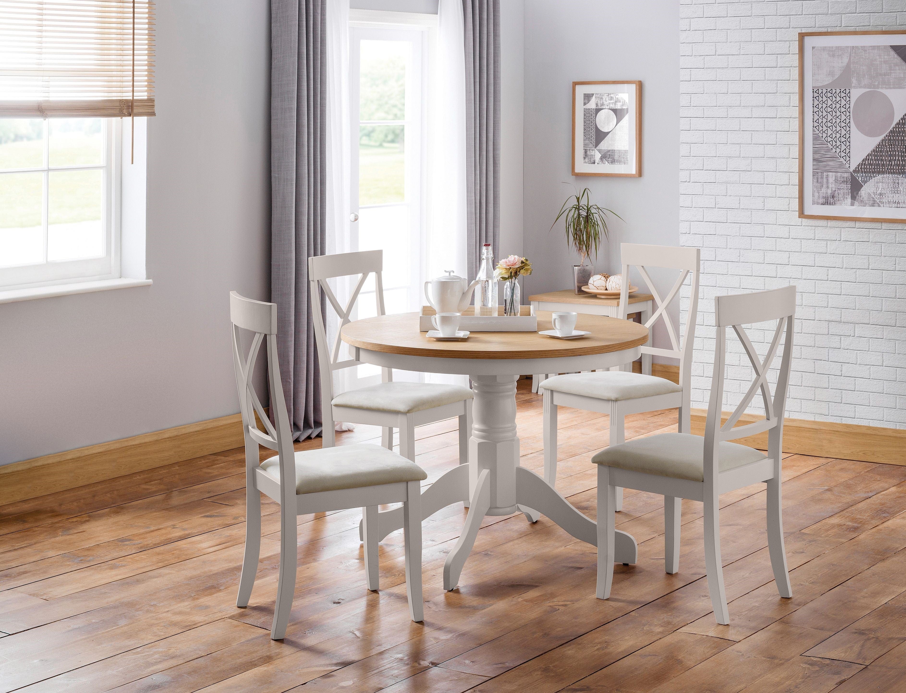 Davenport Oak/Elephant Grey Round Pedestal Table