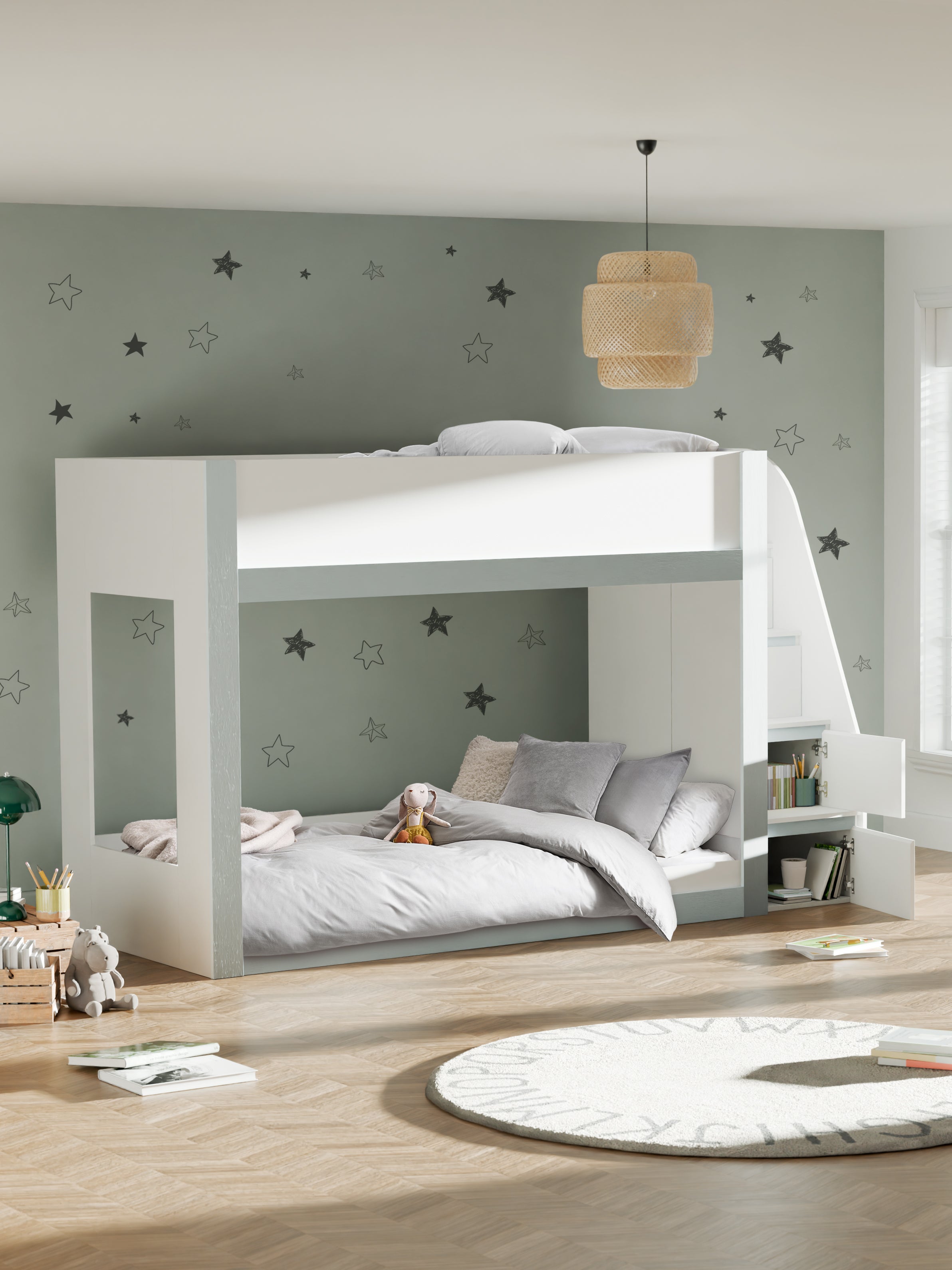 Gaia Bunk Bed - White and Silver