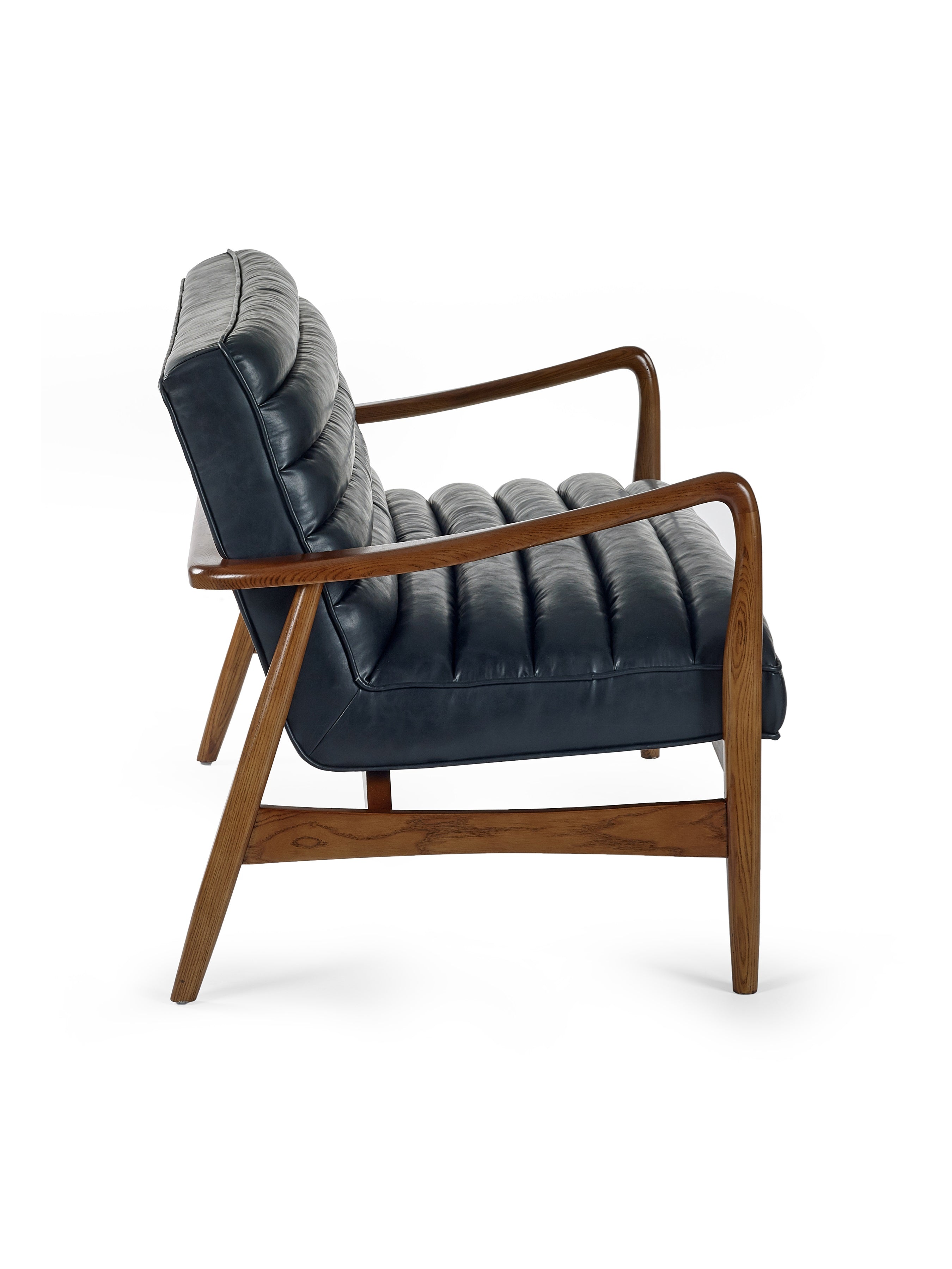 Marshall 2 Seater Sofa - Black Faux Leather