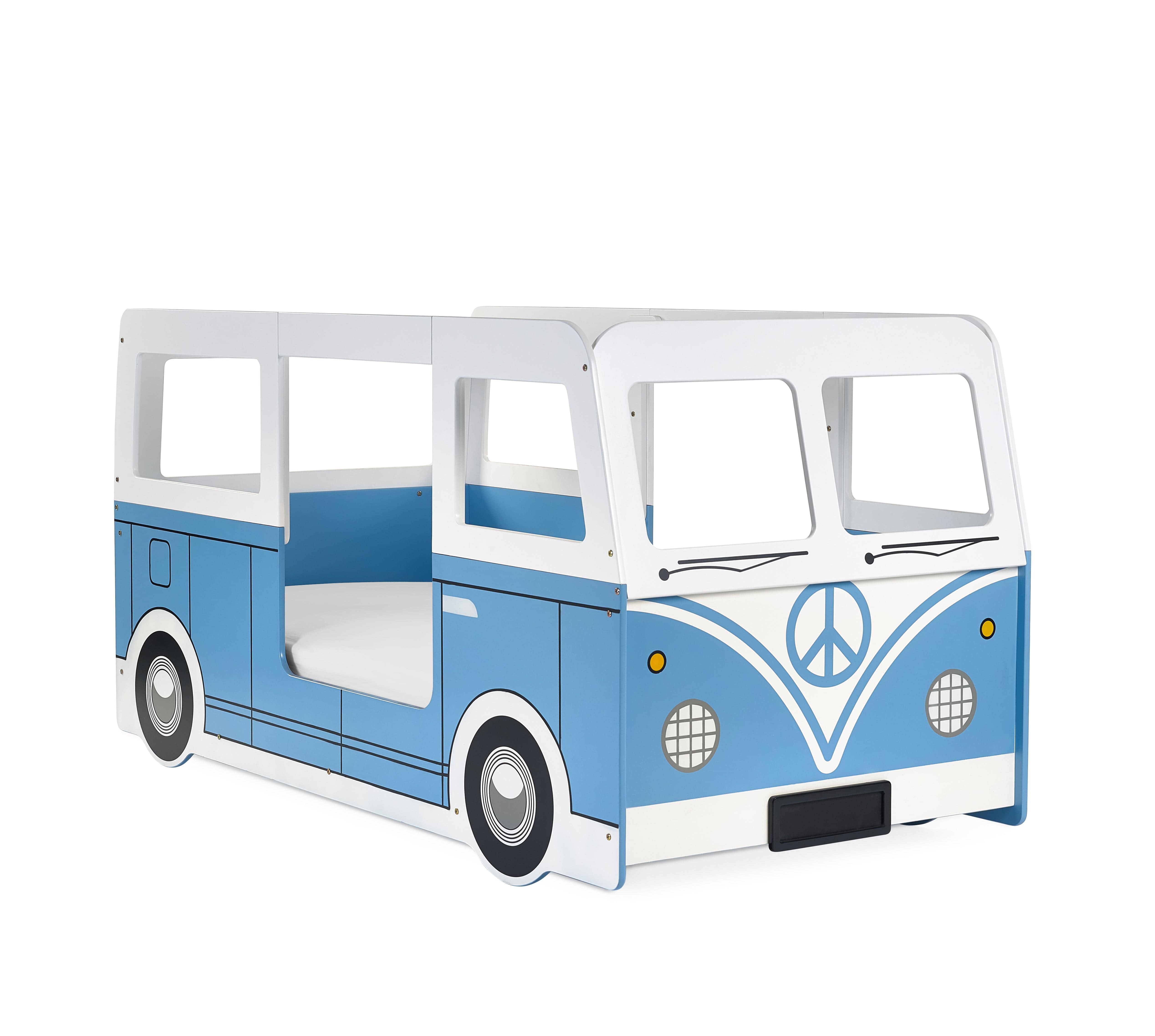 Julian Bowen Kids Bed Single 90cm 3ft Campervan Bed - Light Blue Bed Kings