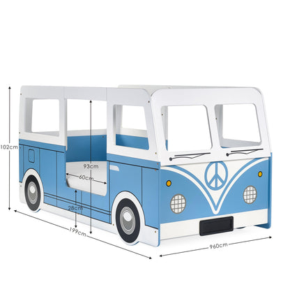 Julian Bowen Kids Bed Single 90cm 3ft Campervan Bed - Light Blue Bed Kings