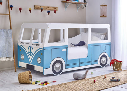 Julian Bowen Kids Bed Single 90cm 3ft Campervan Bed - Light Blue Bed Kings
