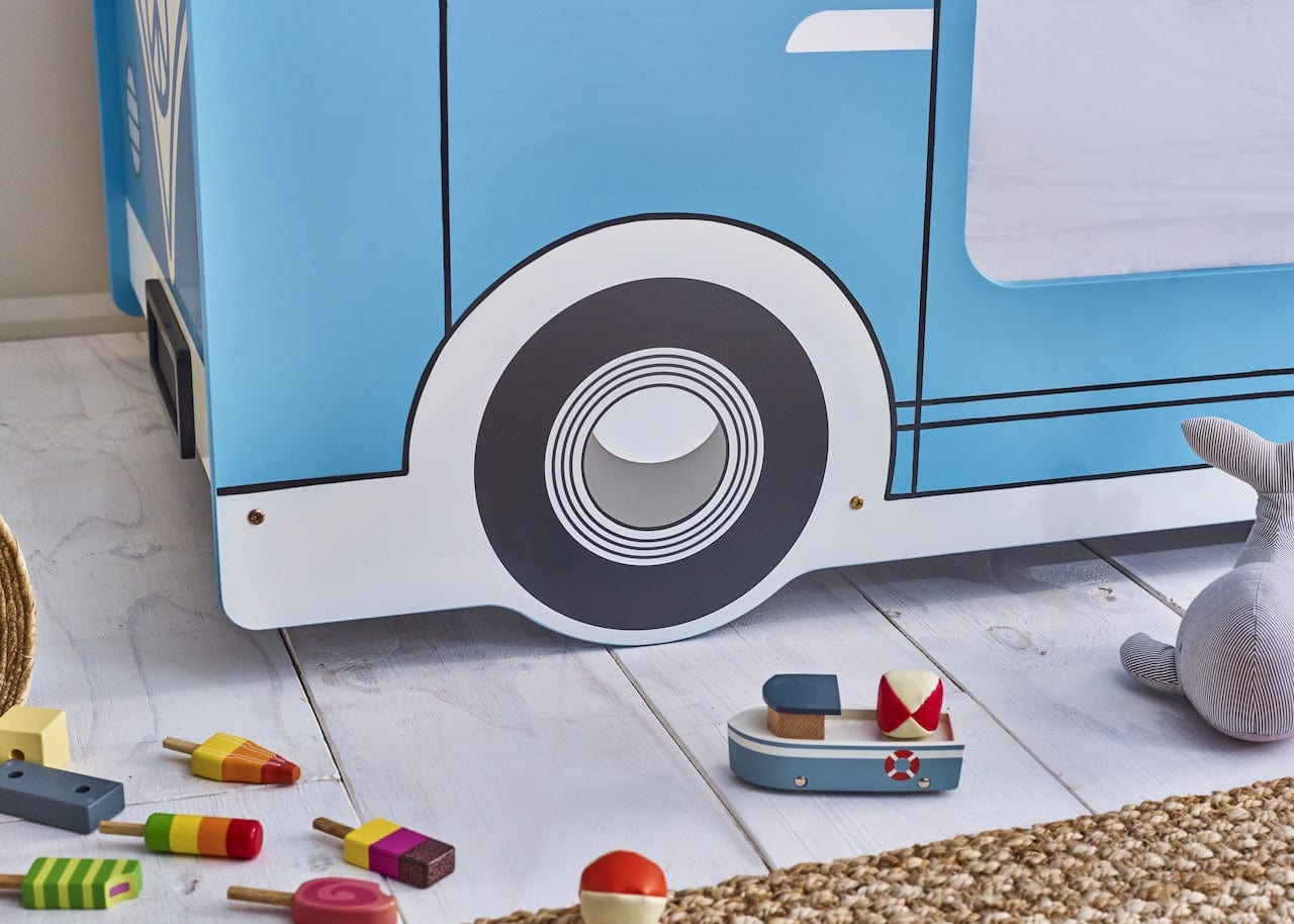 Julian Bowen Kids Bed Single 90cm 3ft Campervan Bed - Light Blue Bed Kings