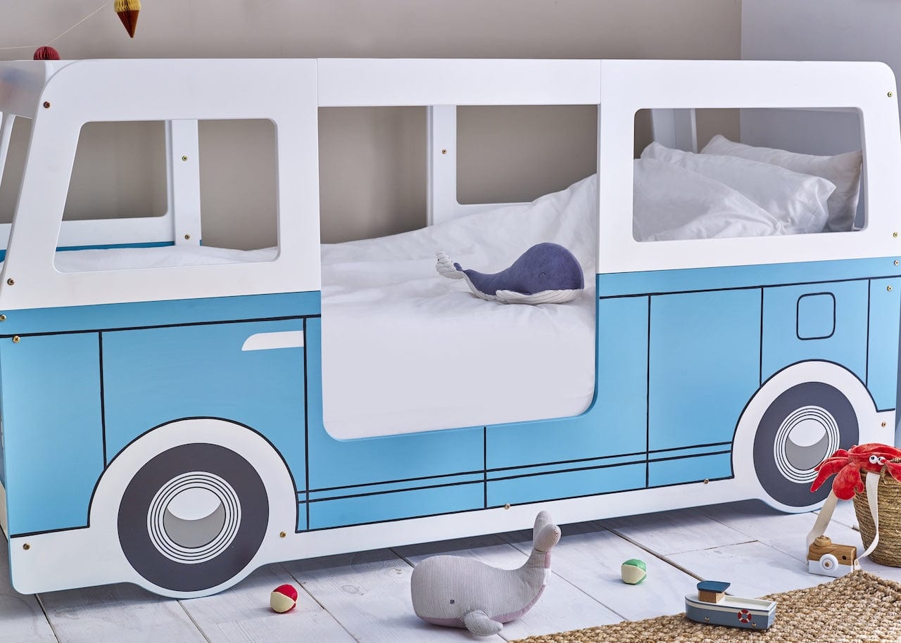 Julian Bowen Kids Bed Single 90cm 3ft Campervan Bed - Light Blue Bed Kings
