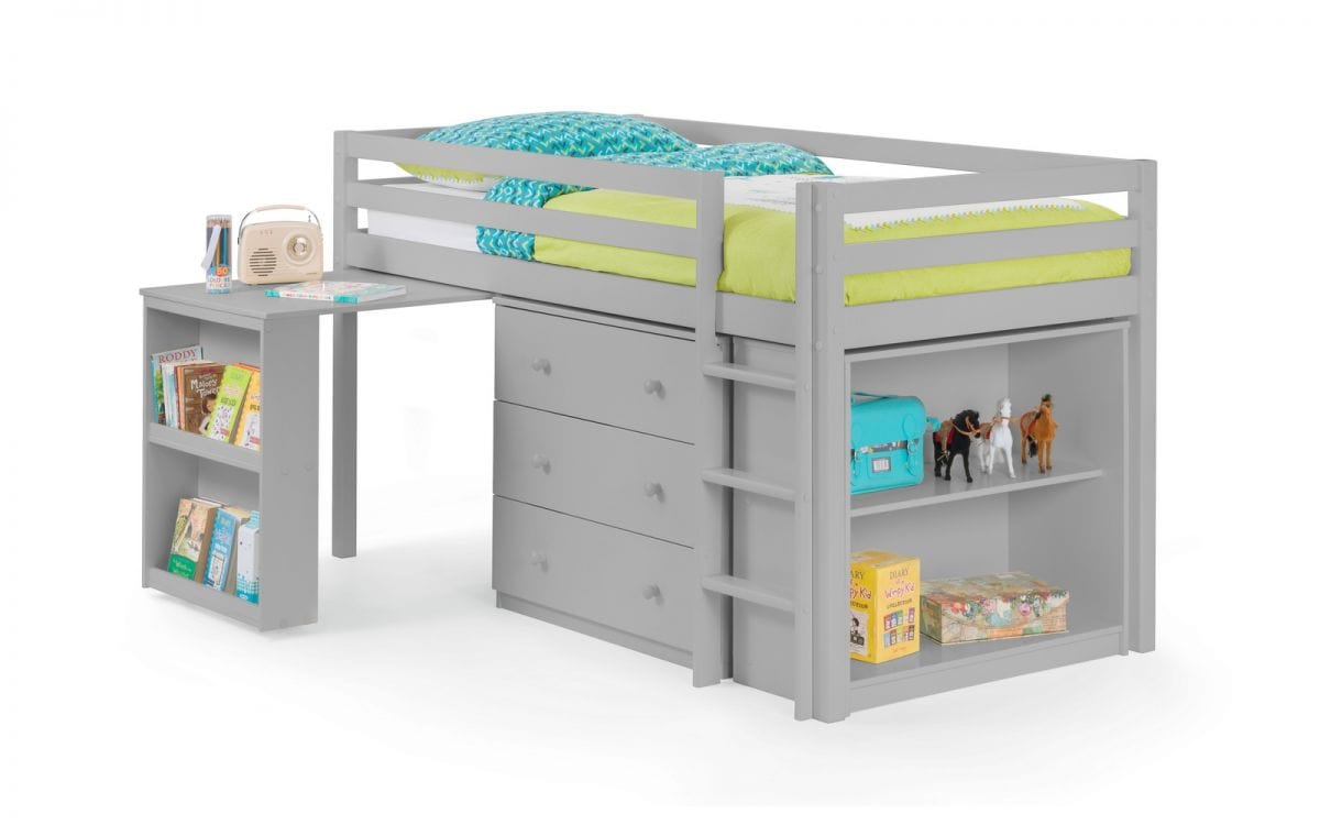 Julian Bowen Kids Bed Single 90cm 3ft Roxy Sleepstation - Dove Grey Bed Kings