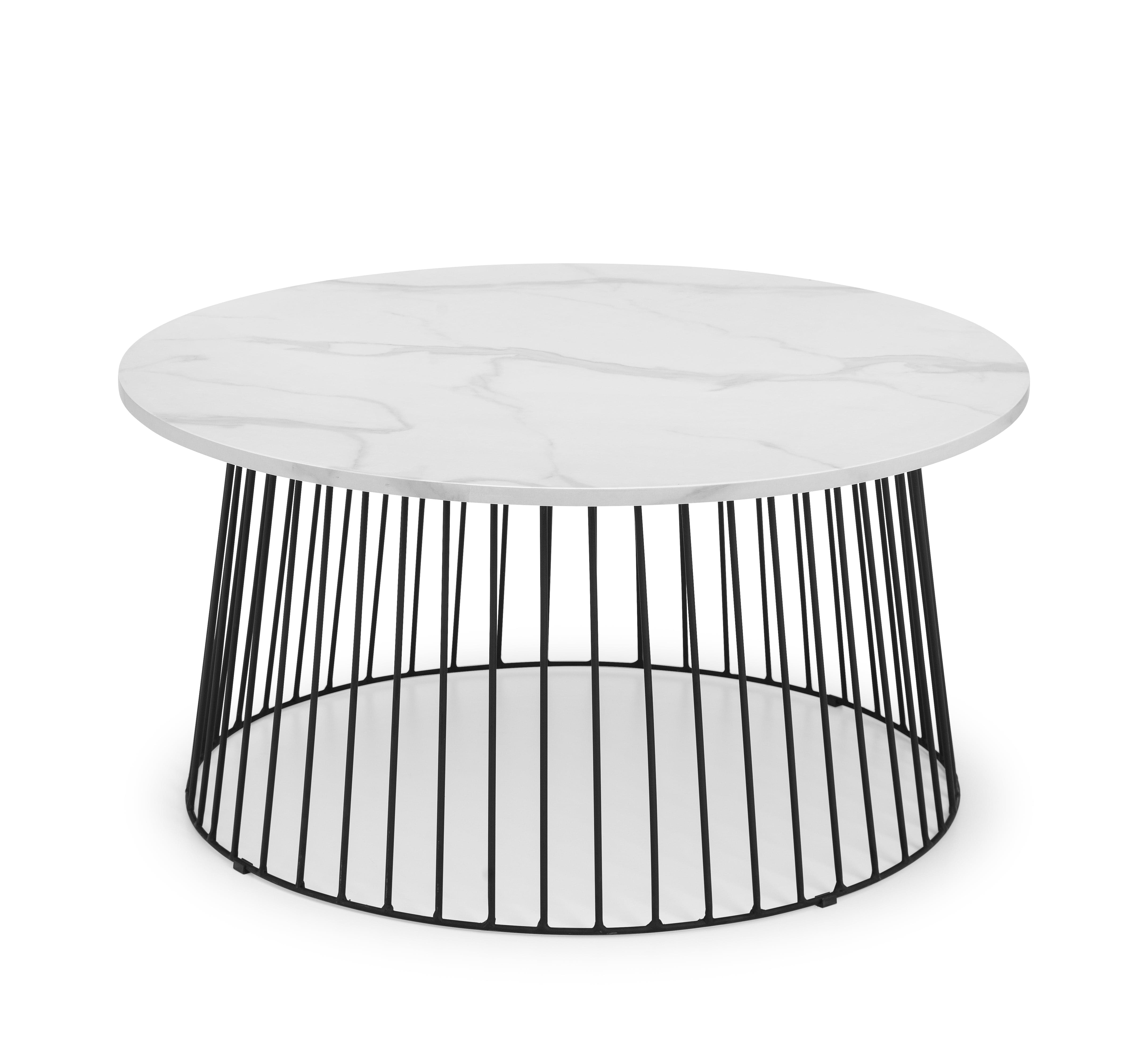 Broadway Round Coffee Table - White Marble