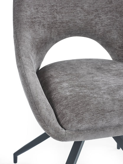 Jonah Grey Chenille Upholstered Dining Chairs (Set of 2)