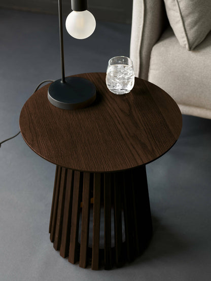 Ollie Dark Oak 45cm Round Lamp Table