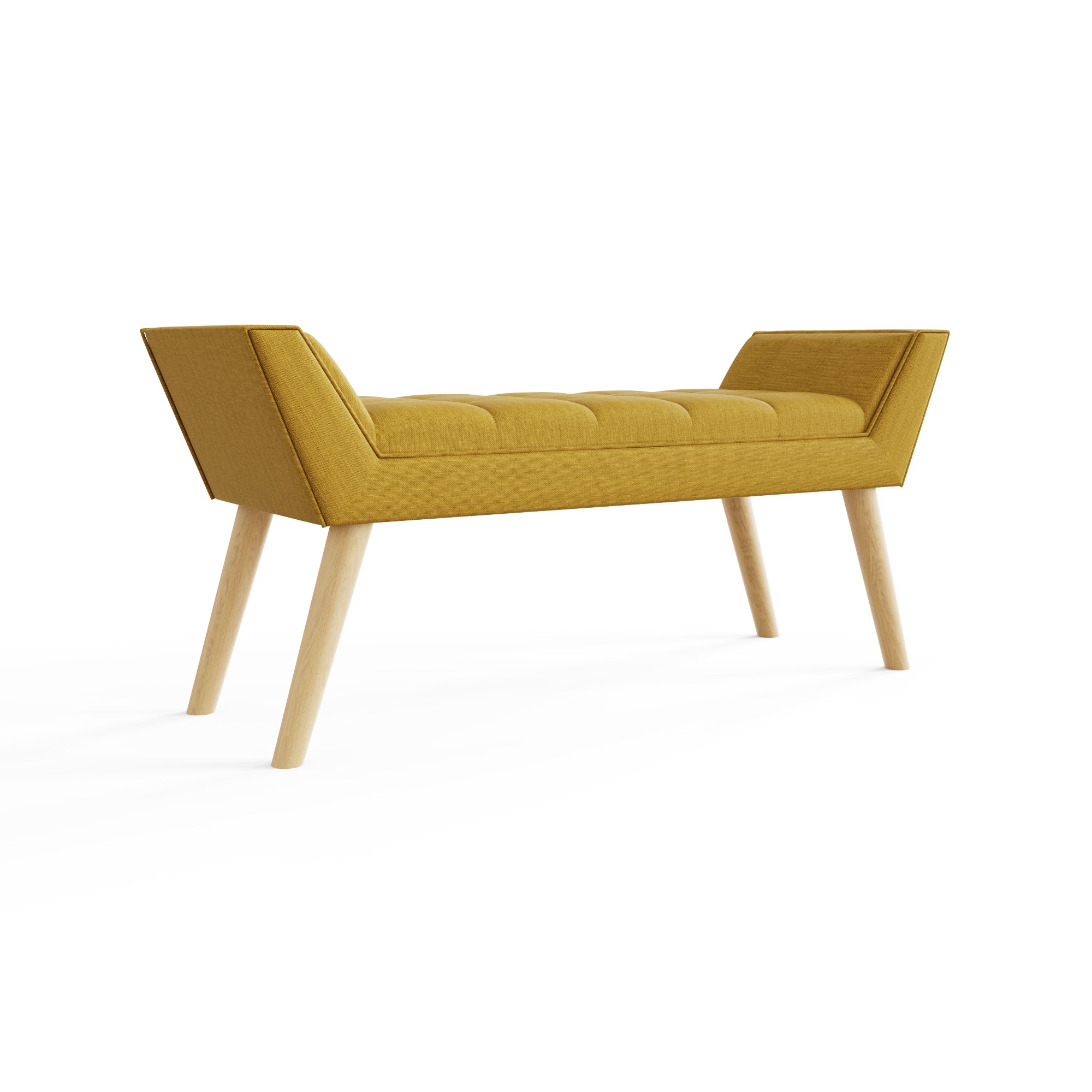 Milan Upholstered Bench Mustard