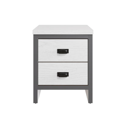 Boston 2 Drawer Bedside Table White