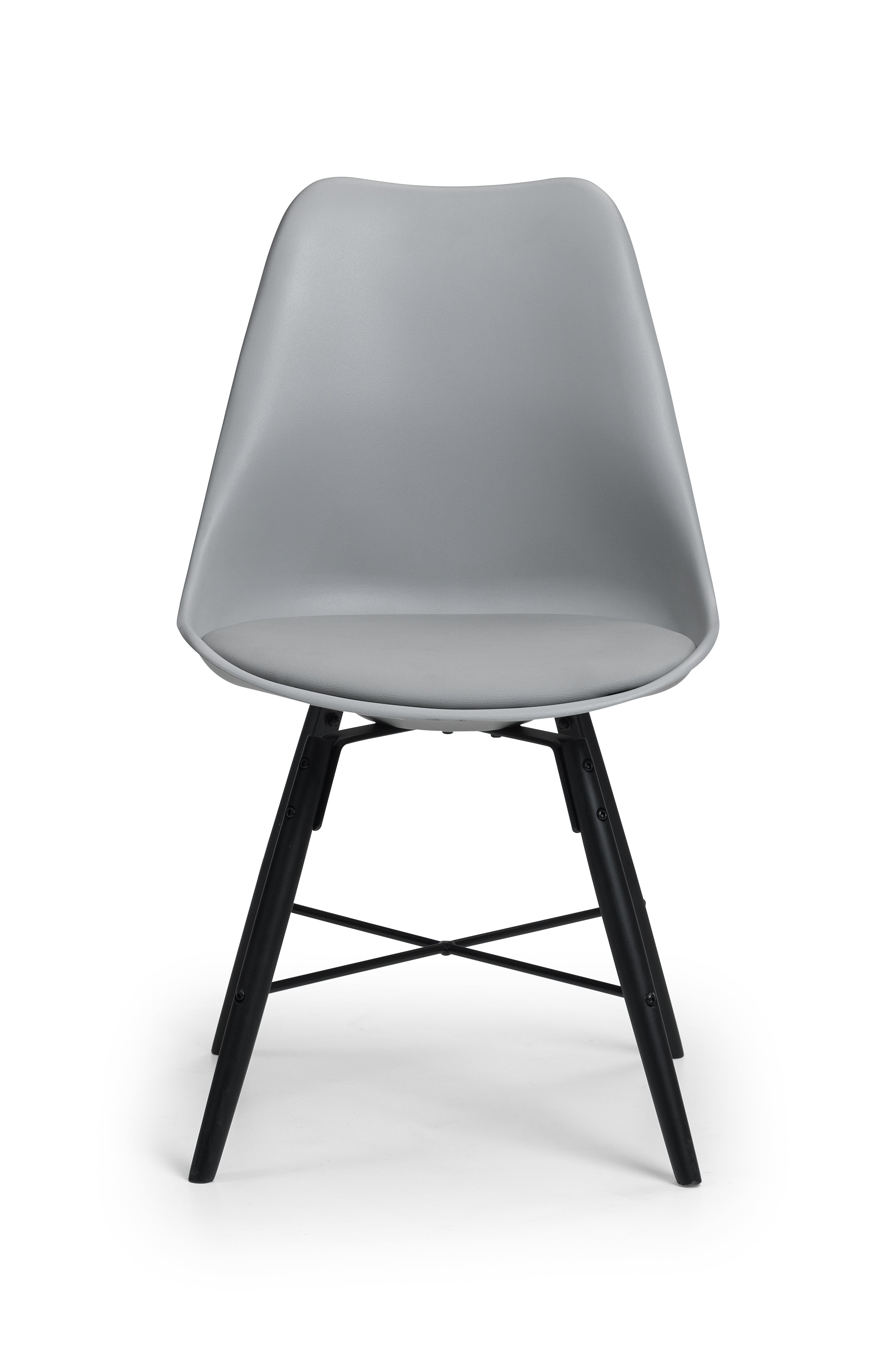 Kari Dining Chairs - Grey Seat & Black Legs (Set Of 2)