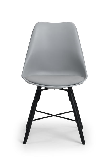 Kari Dining Chairs - Grey Seat & Black Legs (Set Of 2)