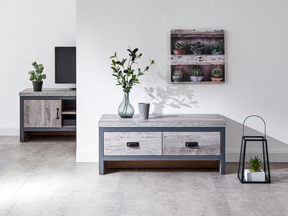 Boston 2 Drawer Coffee Table Grey