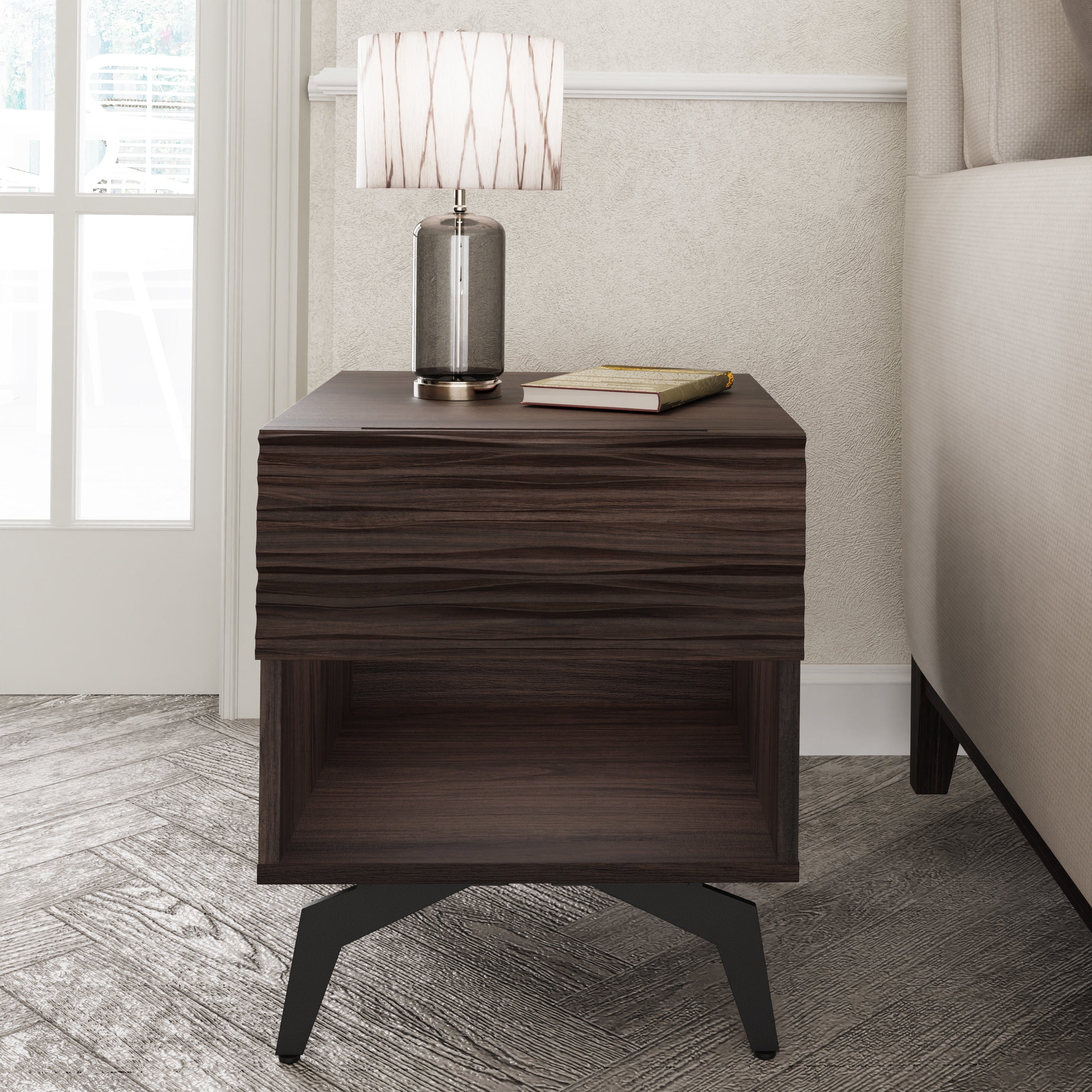 GFW Lamp Table Bantham Lamp Table Dark Walnut Bed Kings