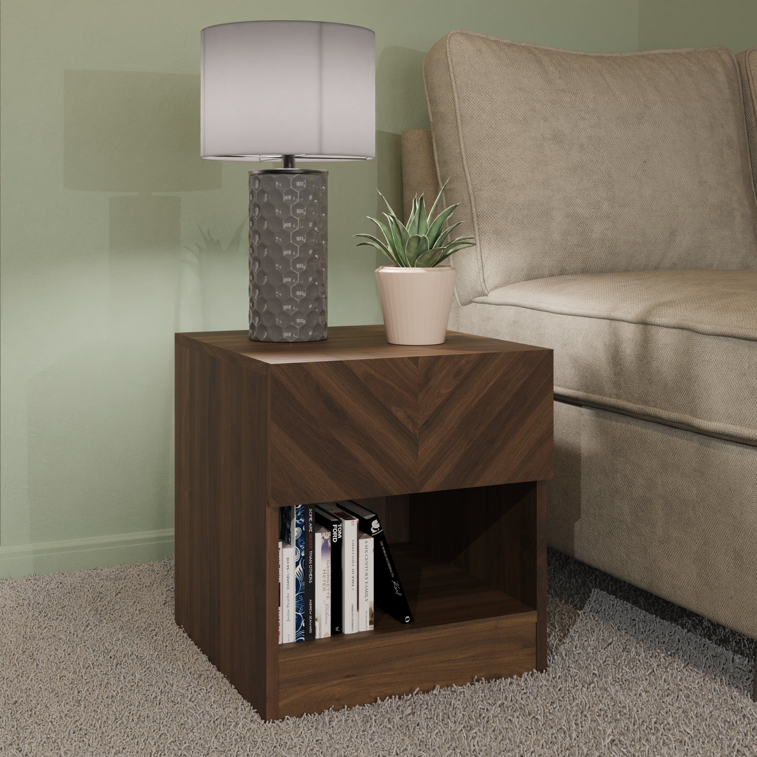 GFW Lamp Table Catania Lamp Table Royal Walnut Bed Kings