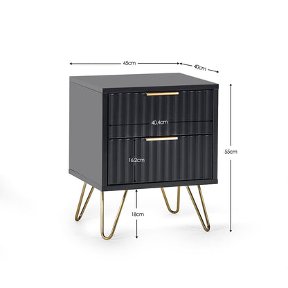 Julian Bowen Lamp Table Murano Lamp Table - Matt Black Bed Kings