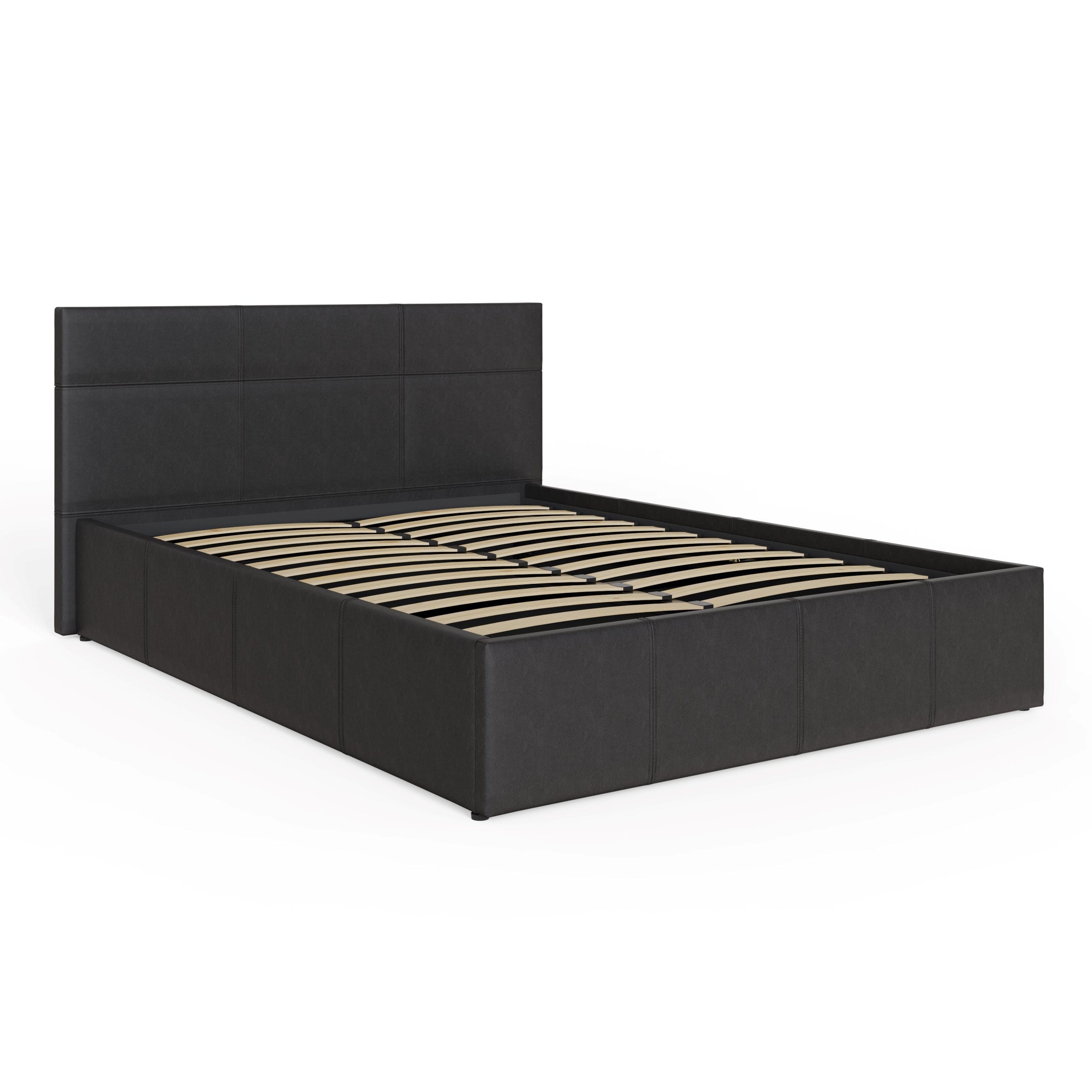 GFW Leather Bed End Lift Ottoman Bed Black Bed Kings