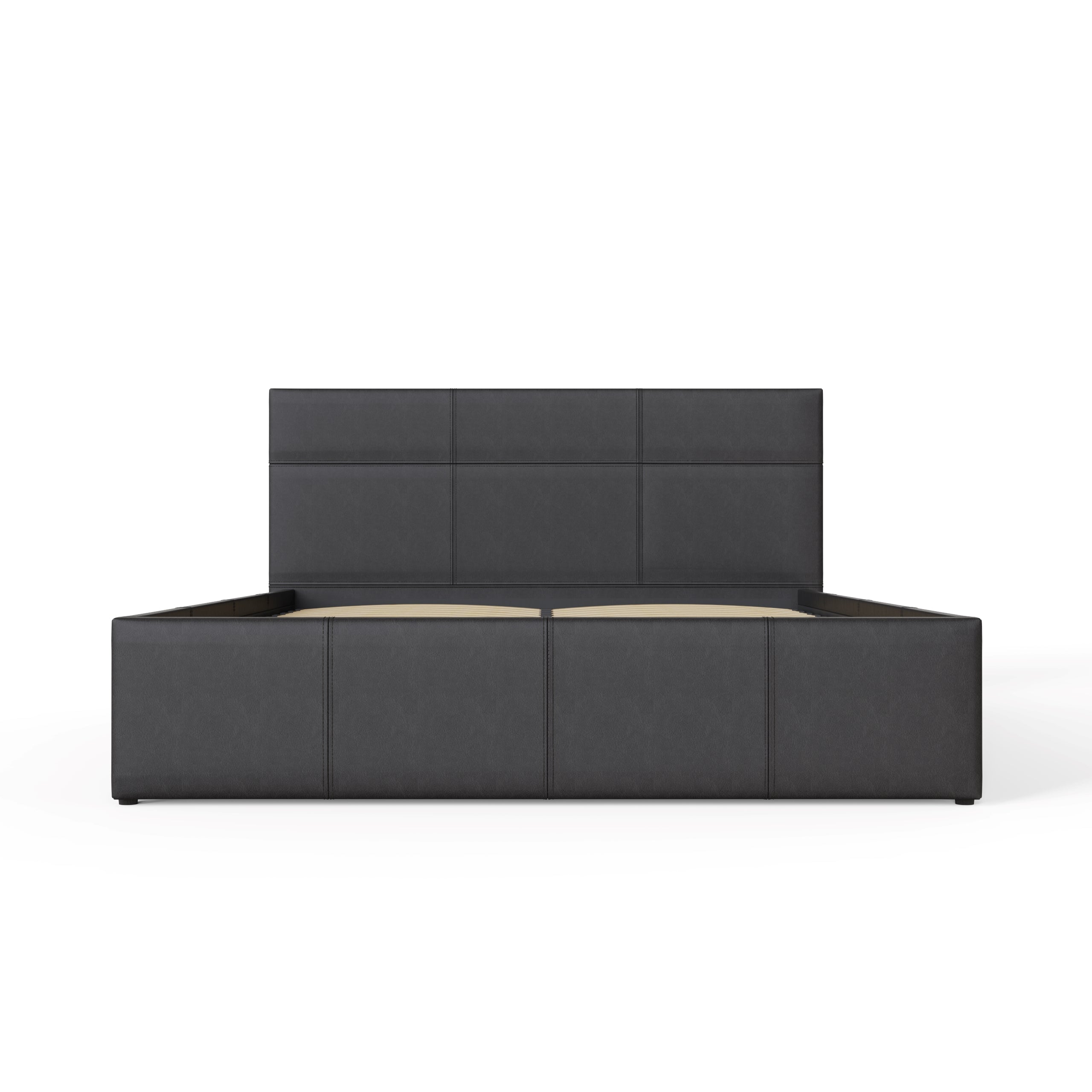 GFW Leather Bed End Lift Ottoman Bed Black Bed Kings