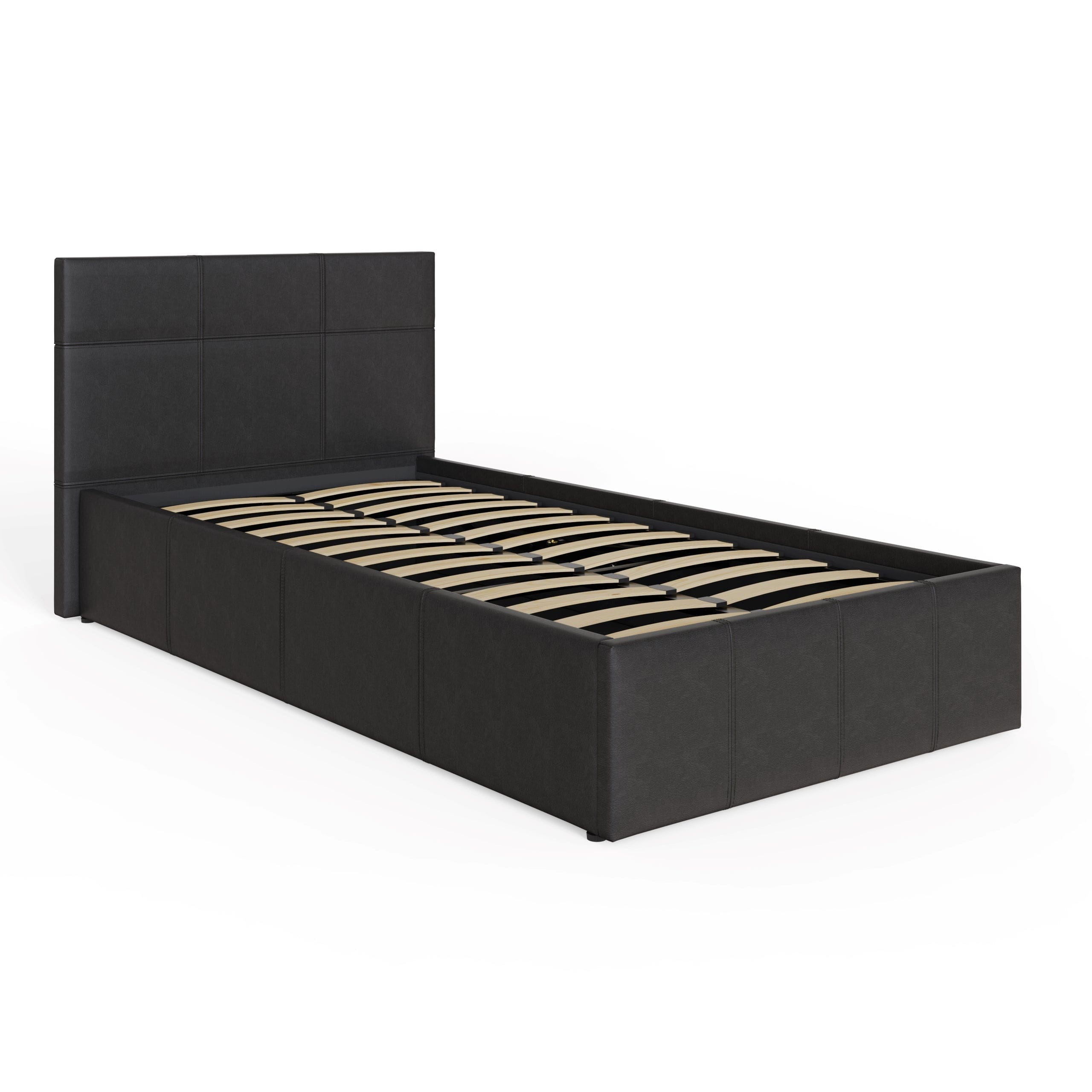 GFW Leather Bed End Lift Ottoman Bed Black Bed Kings