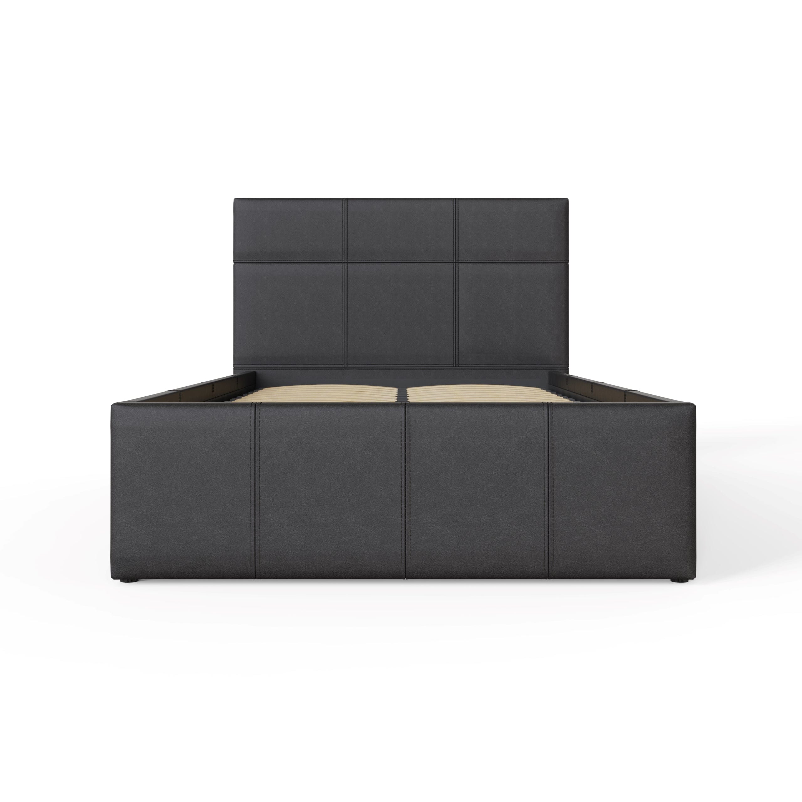 GFW Leather Bed End Lift Ottoman Bed Black Bed Kings