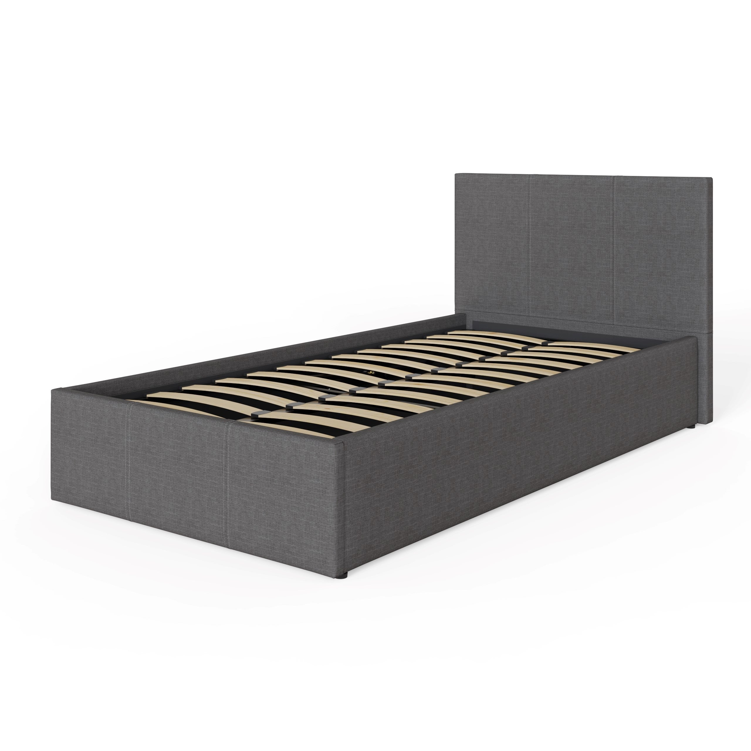 GFW Leather Bed End Lift Ottoman Bed Grey Bed Kings