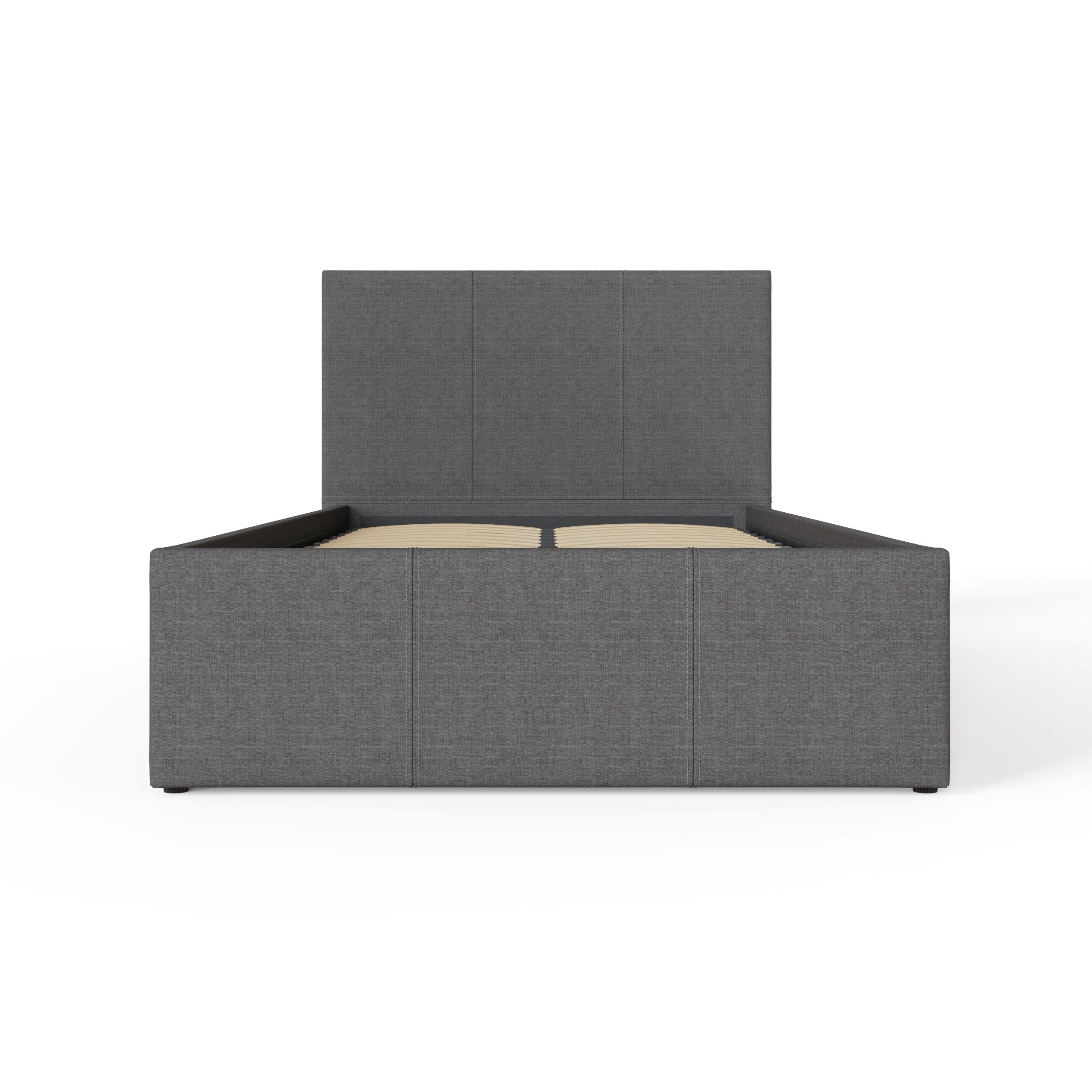 GFW Leather Bed End Lift Ottoman Bed Grey Bed Kings