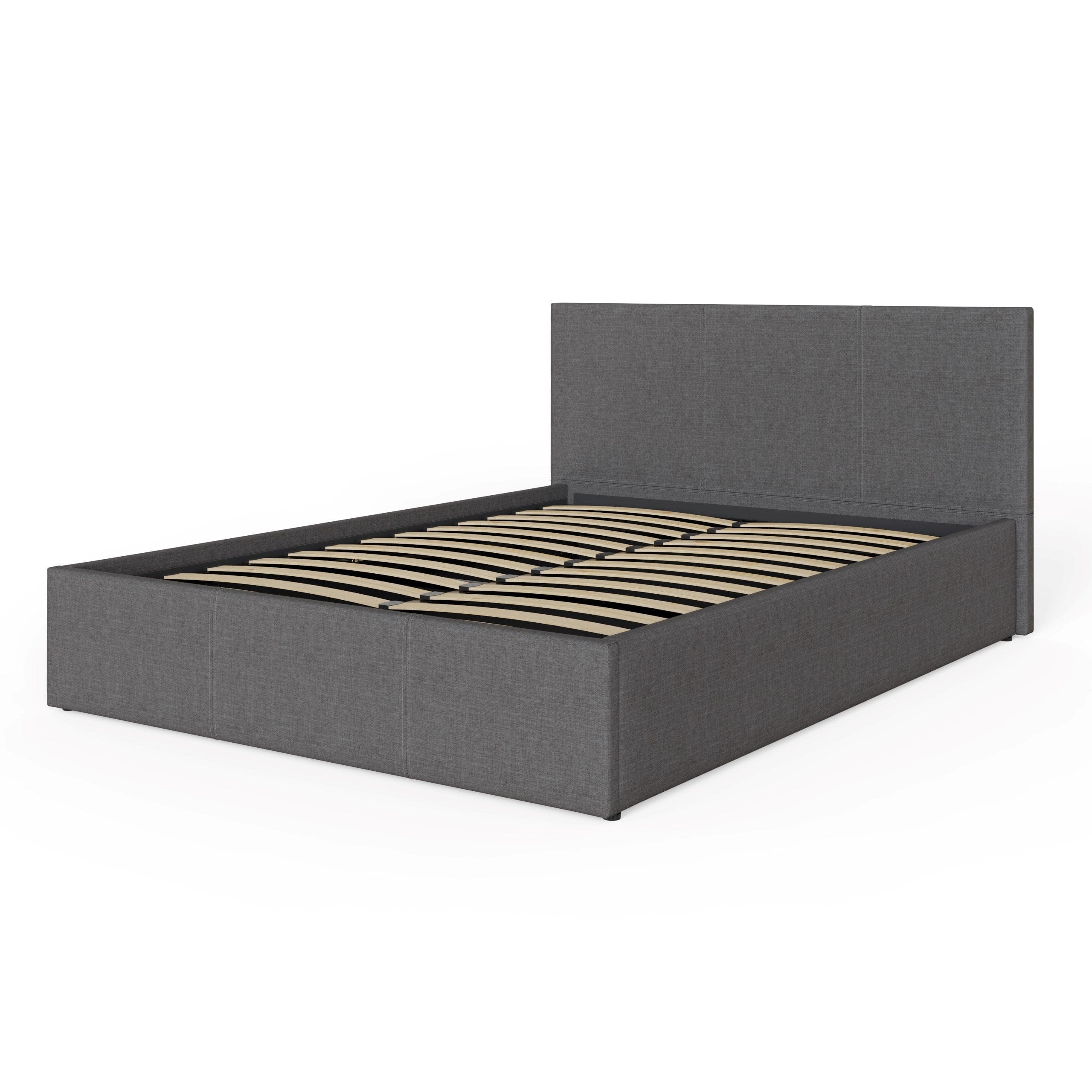 GFW Leather Bed End Lift Ottoman Bed Grey Bed Kings