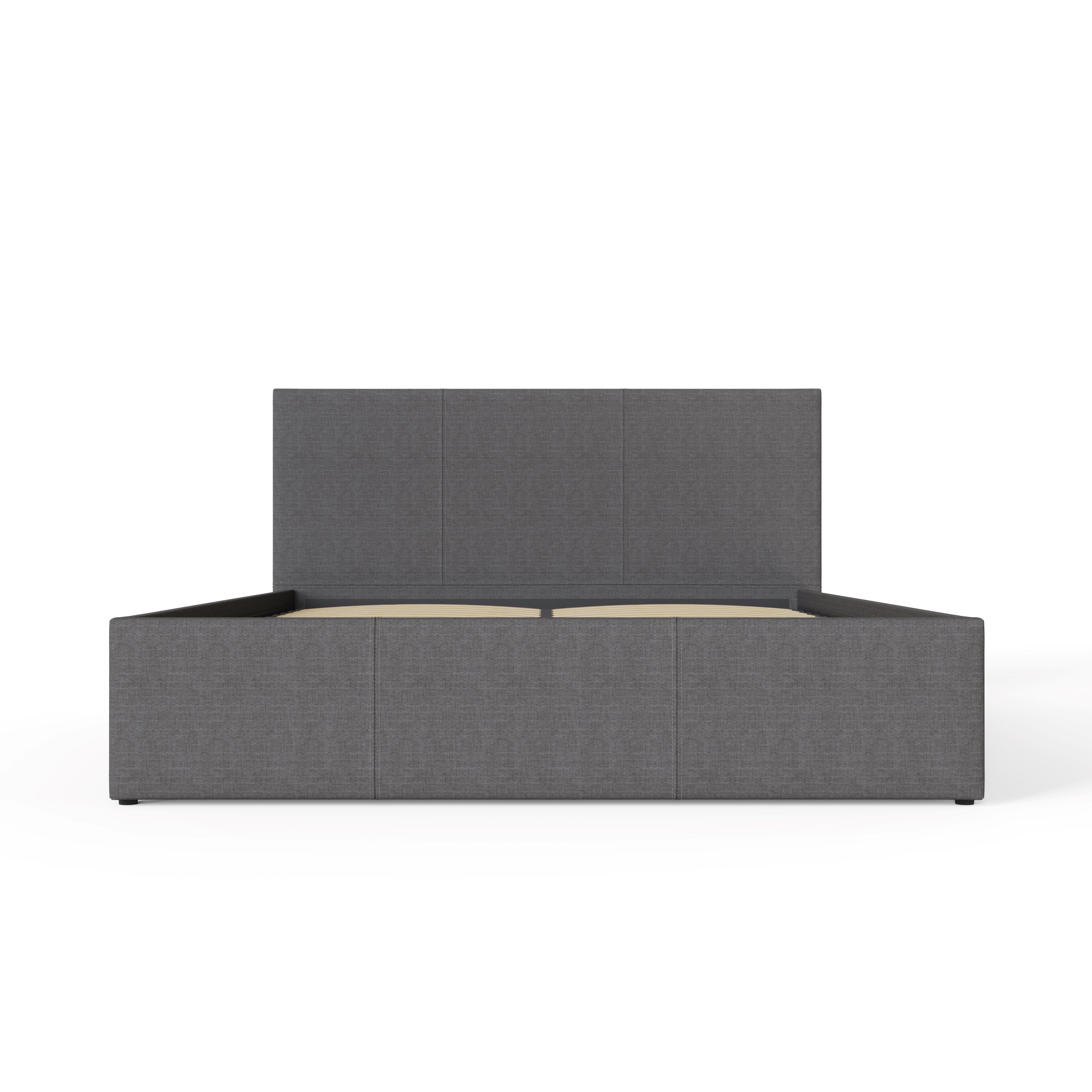 GFW Leather Bed End Lift Ottoman Bed Grey Bed Kings