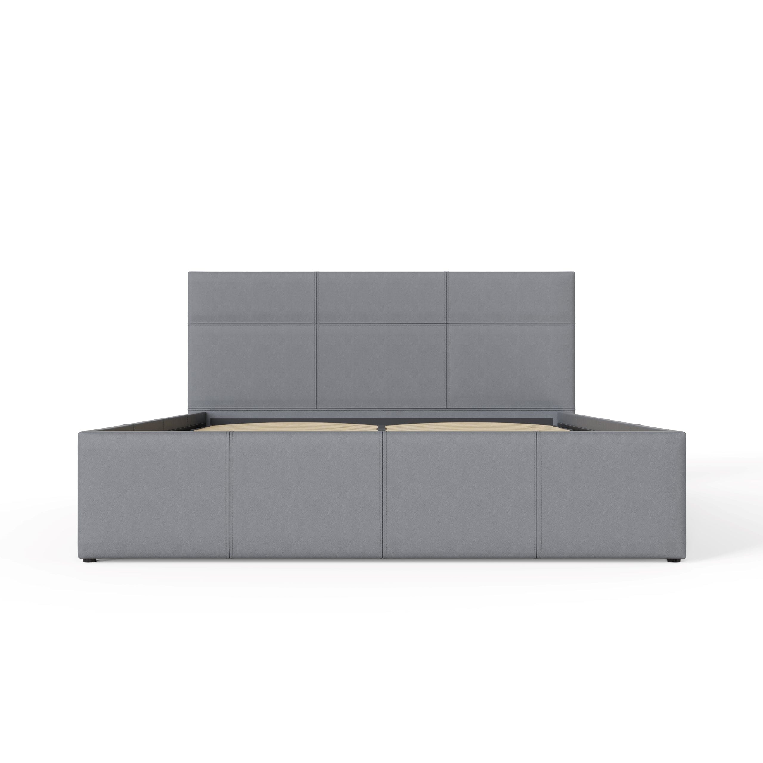 GFW Leather Bed End Lift Ottoman Bed Grey Leather Bed Kings