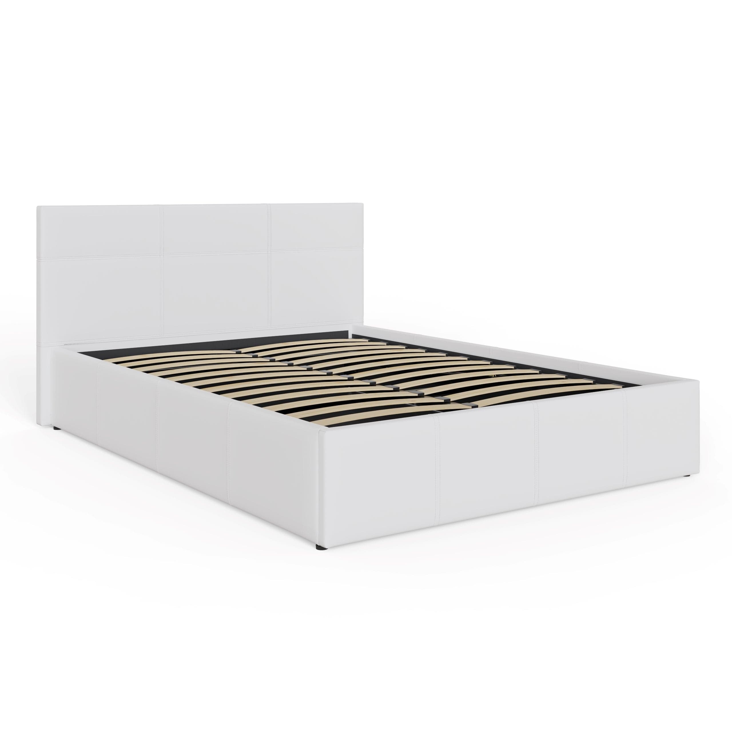 GFW Leather Bed End Lift Ottoman Bed White Bed Kings