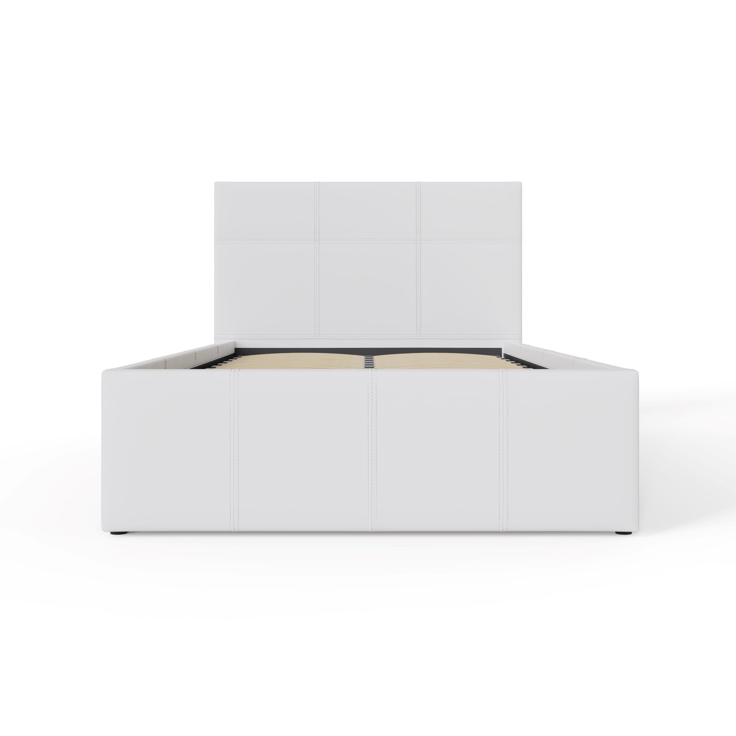 GFW Leather Bed End Lift Ottoman Bed White Bed Kings