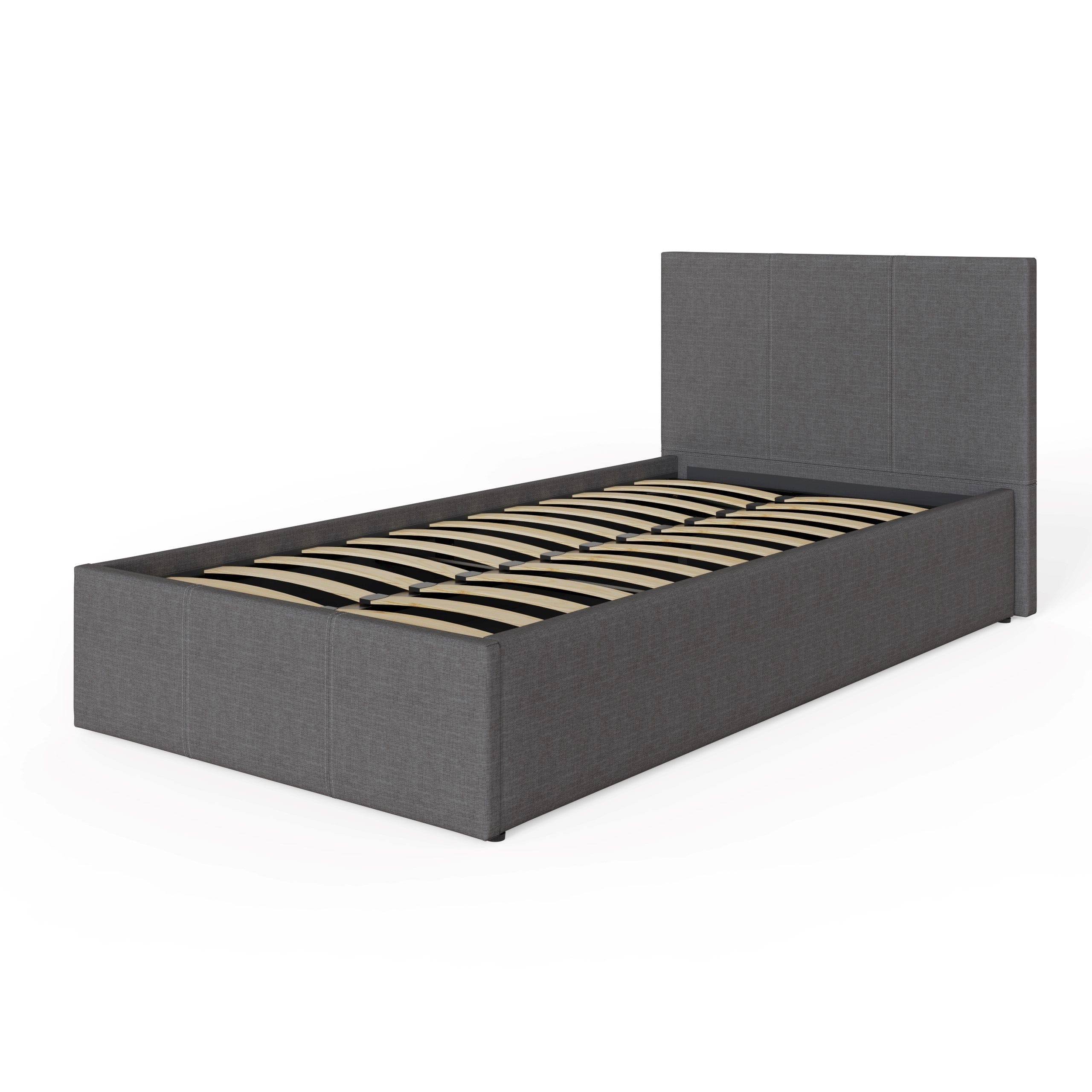 GFW Leather Bed Side Lift Ottoman Bed Grey Bed Kings