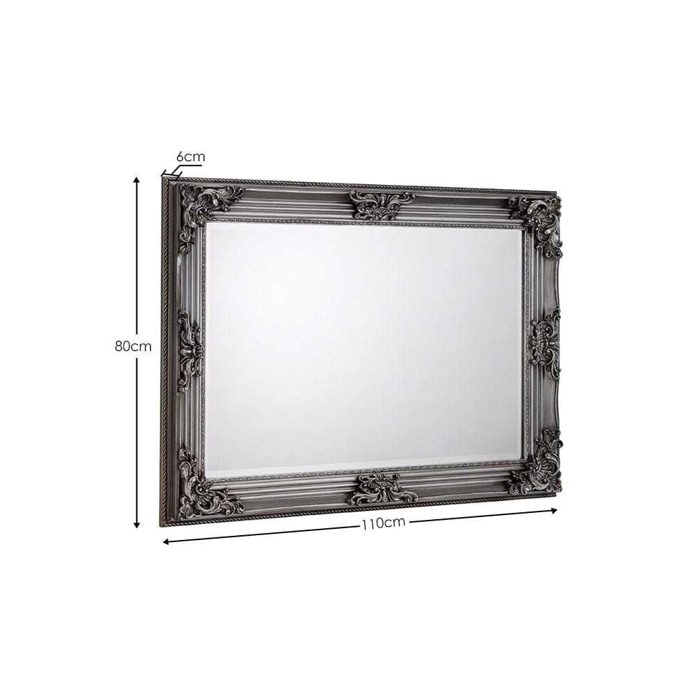 Rococo Pewter Wall Mirror