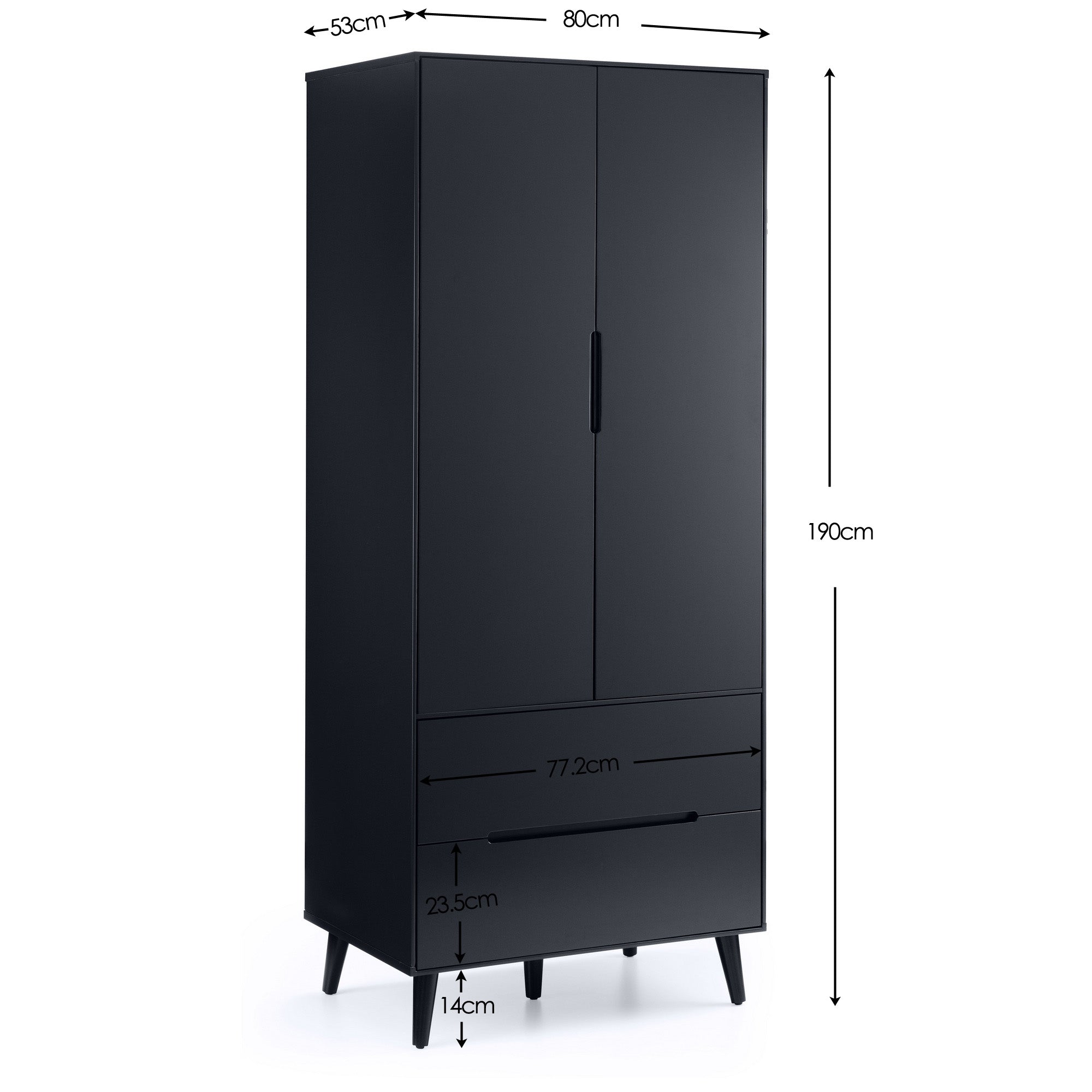 Alicia Combination Wardrobe - Anthracite