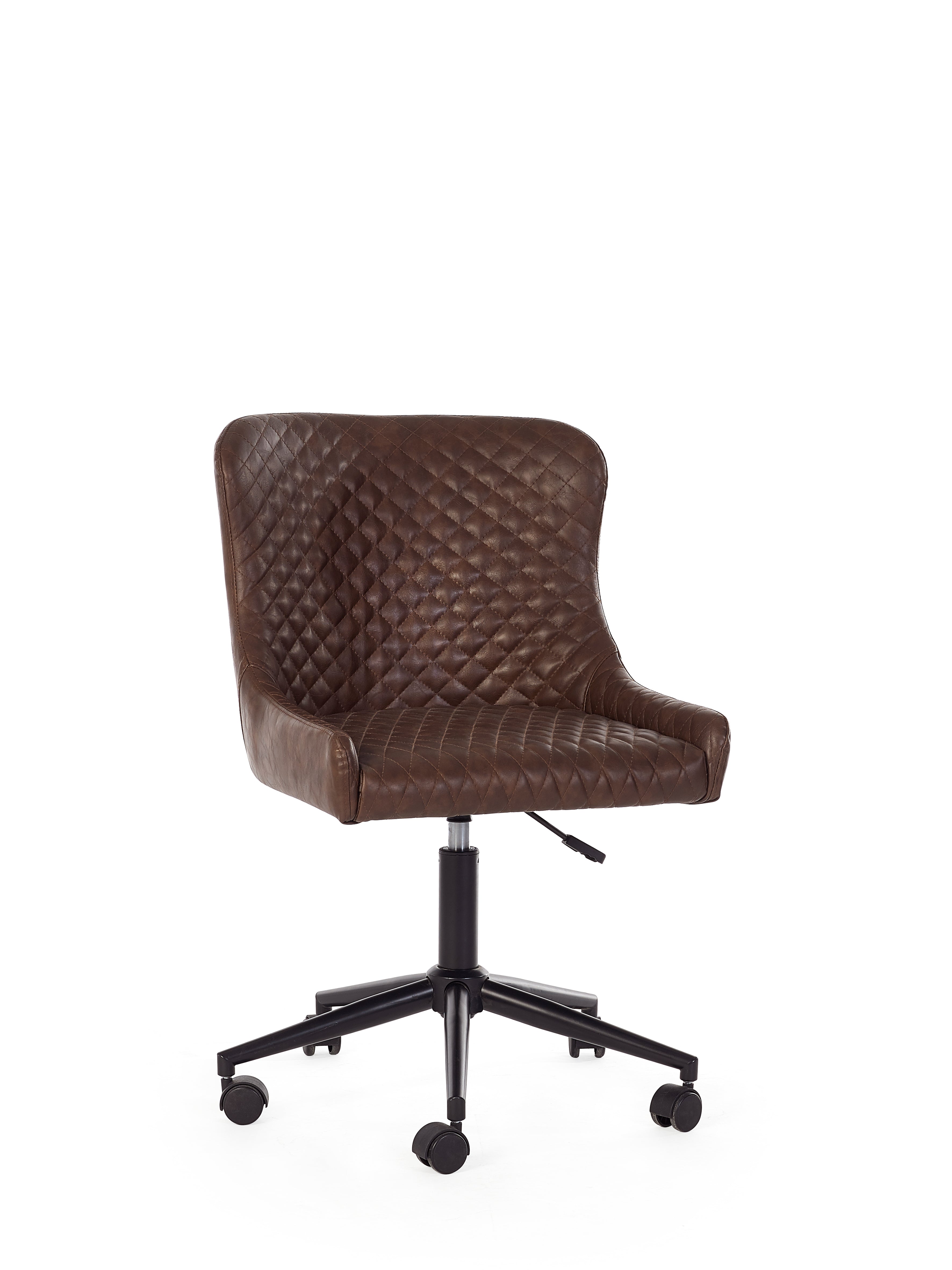 Luxe Office Chair In Brown Faux Leather