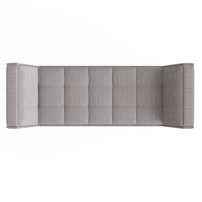 Milan Upholstered Bench Grey Hopsack