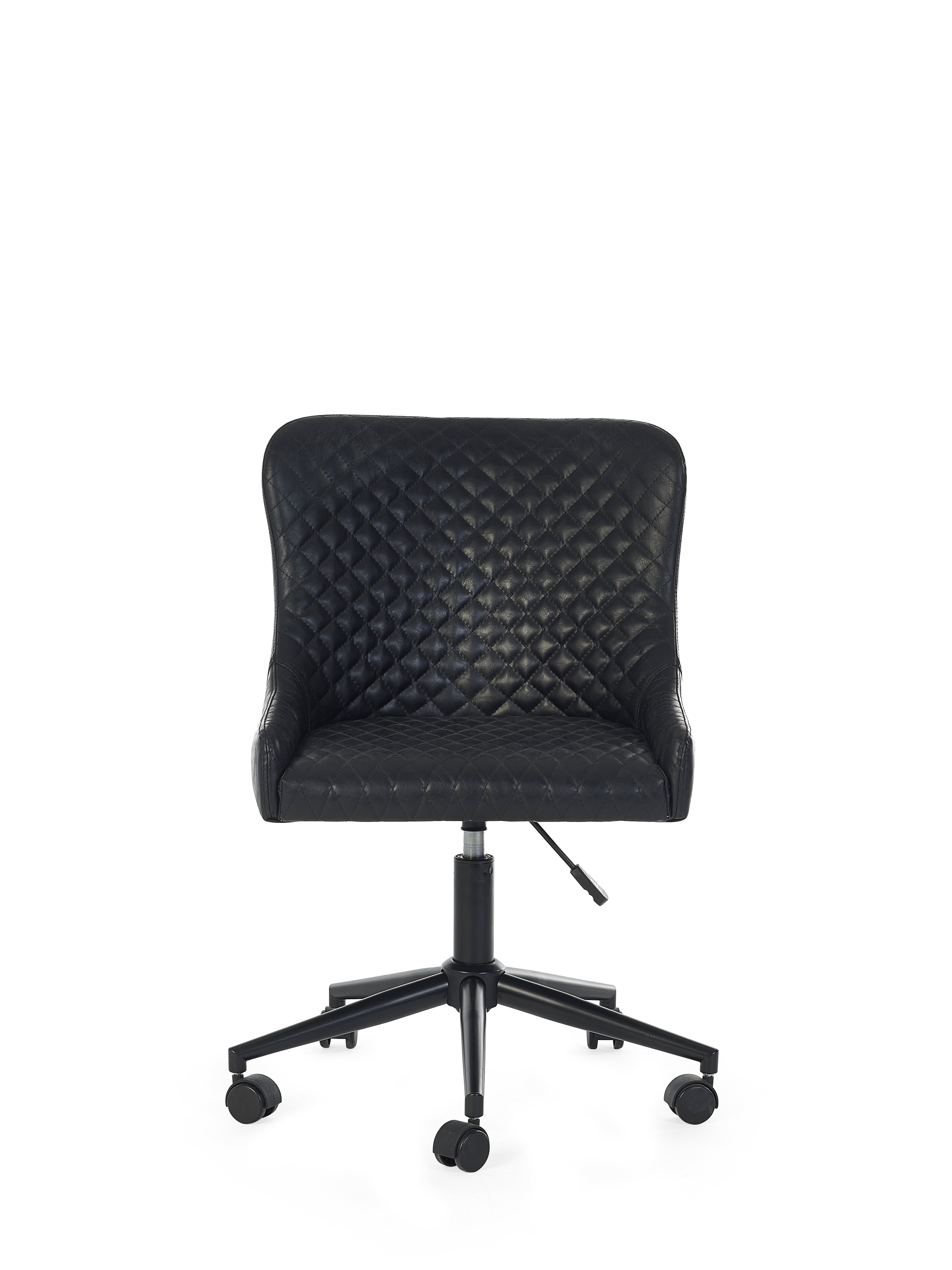 Luxe Office Chair In Black Faux Leather