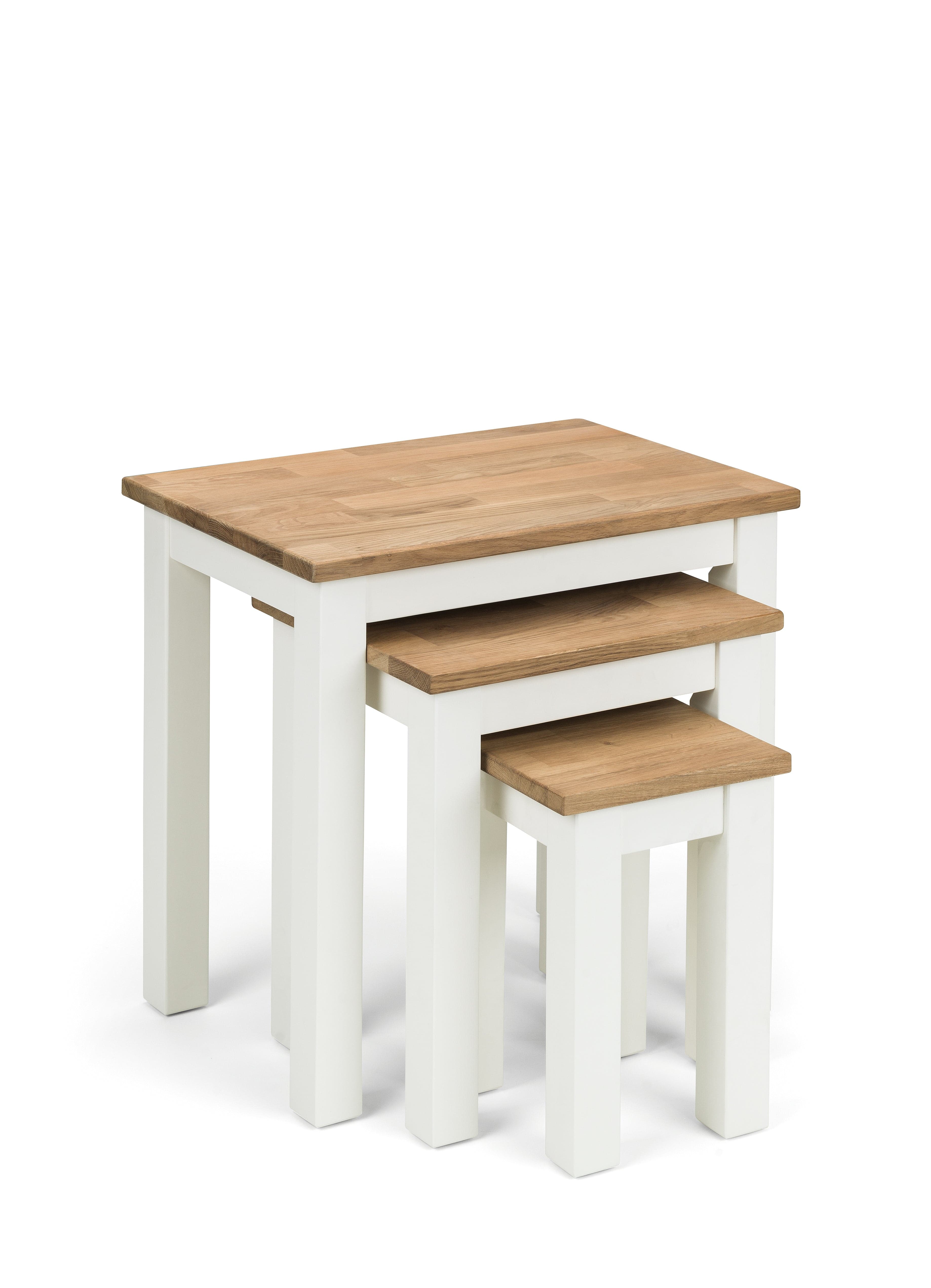 Coxmoor Nest Of 3 Tables - Ivory & Oak