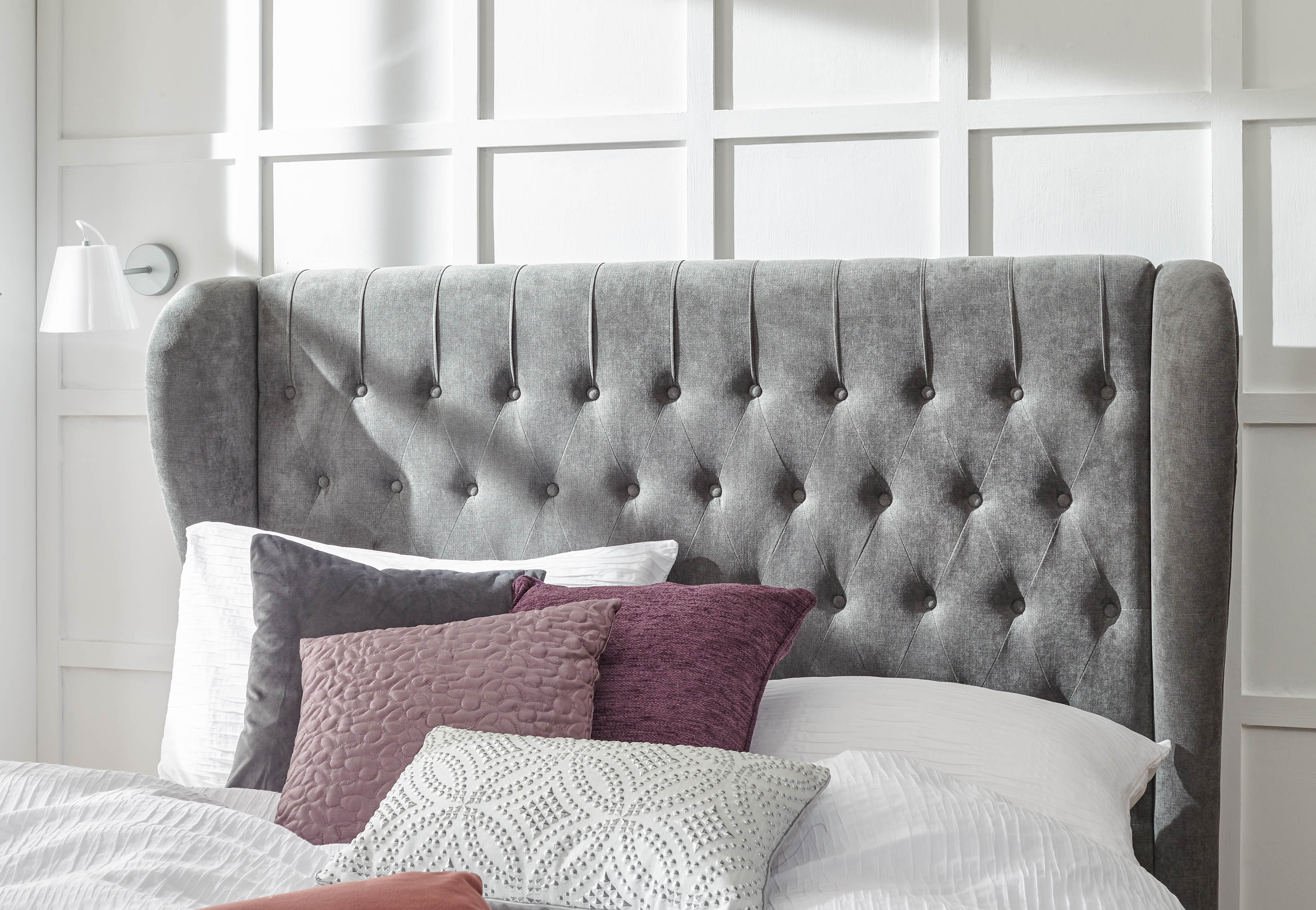 Dakota Ottoman Bed With Solid Base Grace Pewter