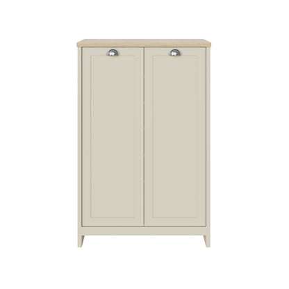 Lancaster 2 Door Shoe Cabinet Cream