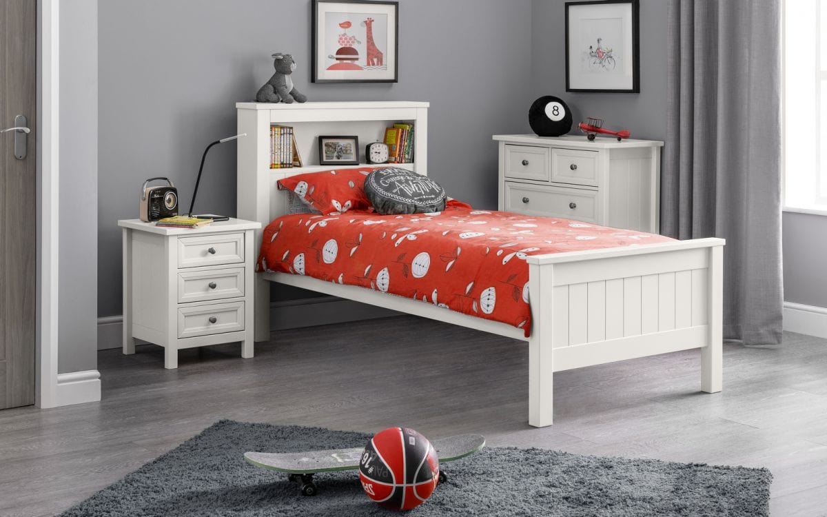 Maine Bookcase Bed Surf White