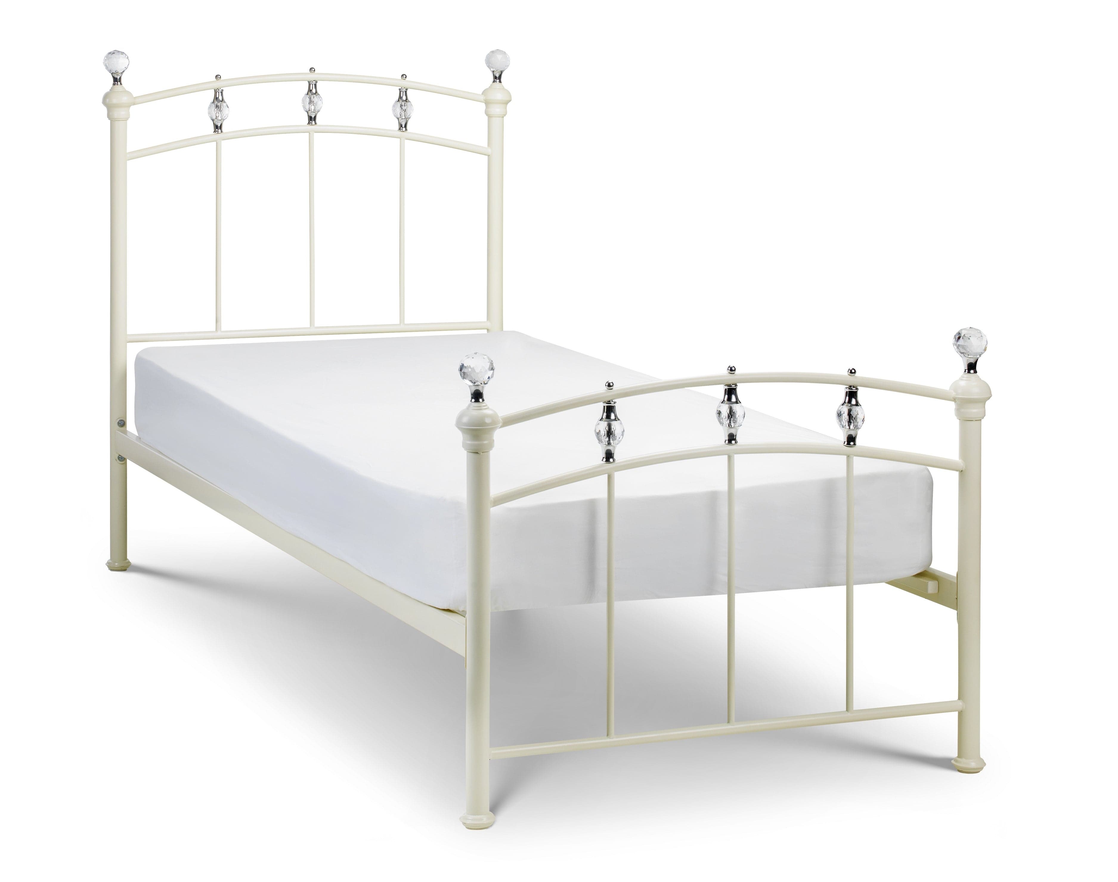 Julian Bowen Metal Bed Sophie Bed Metal Bed - Stone White Satin Bed Kings