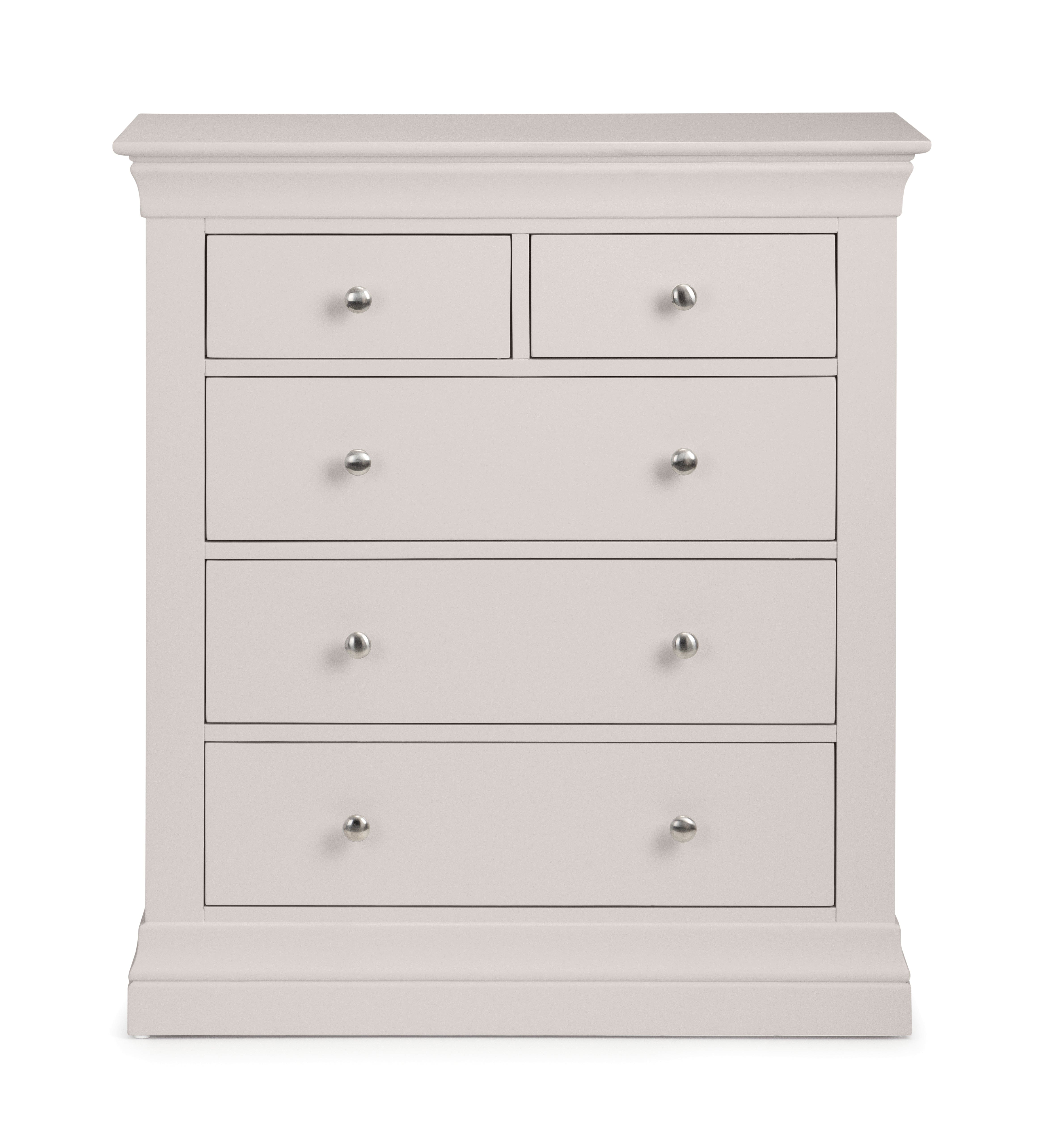 Clermont 3+2 Drawer Chest - Light Grey